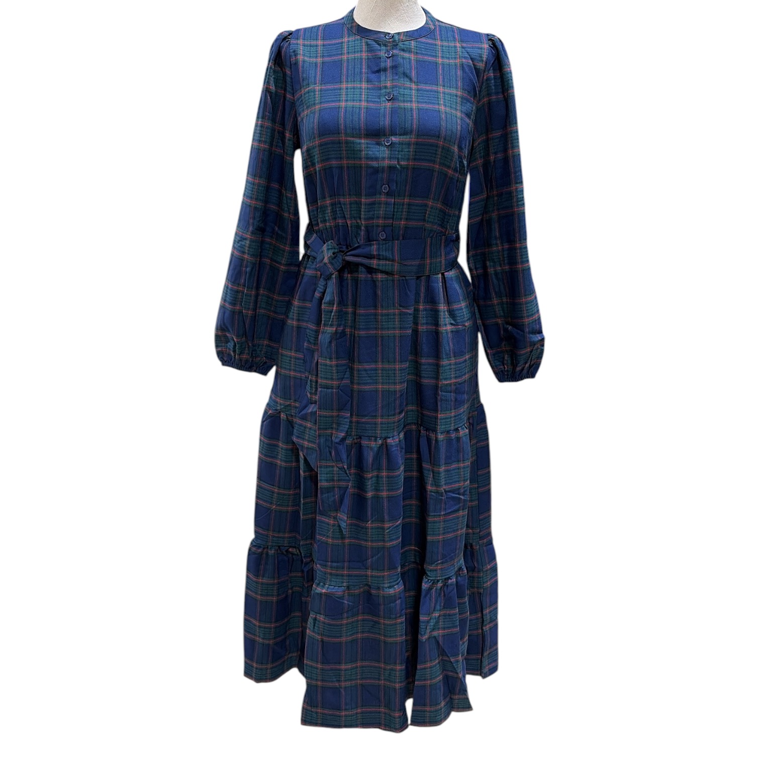 Lands&rsquo; End Women&rsquo;s Relaxed Fit Flannel Tiered Maxi Dress