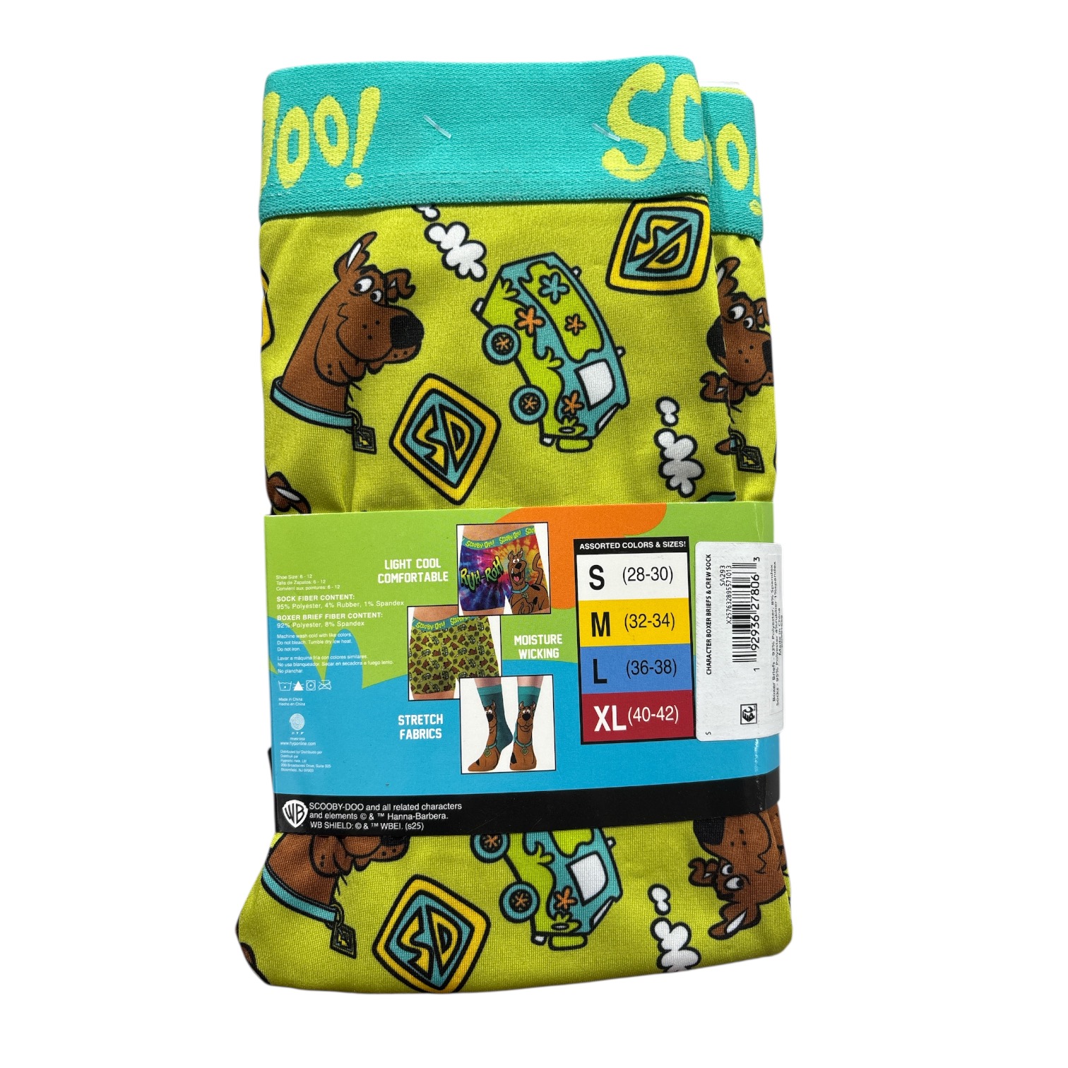 Licensed Character Men's 2 Pack Boxer Brief with Athletic Crew Socks Set