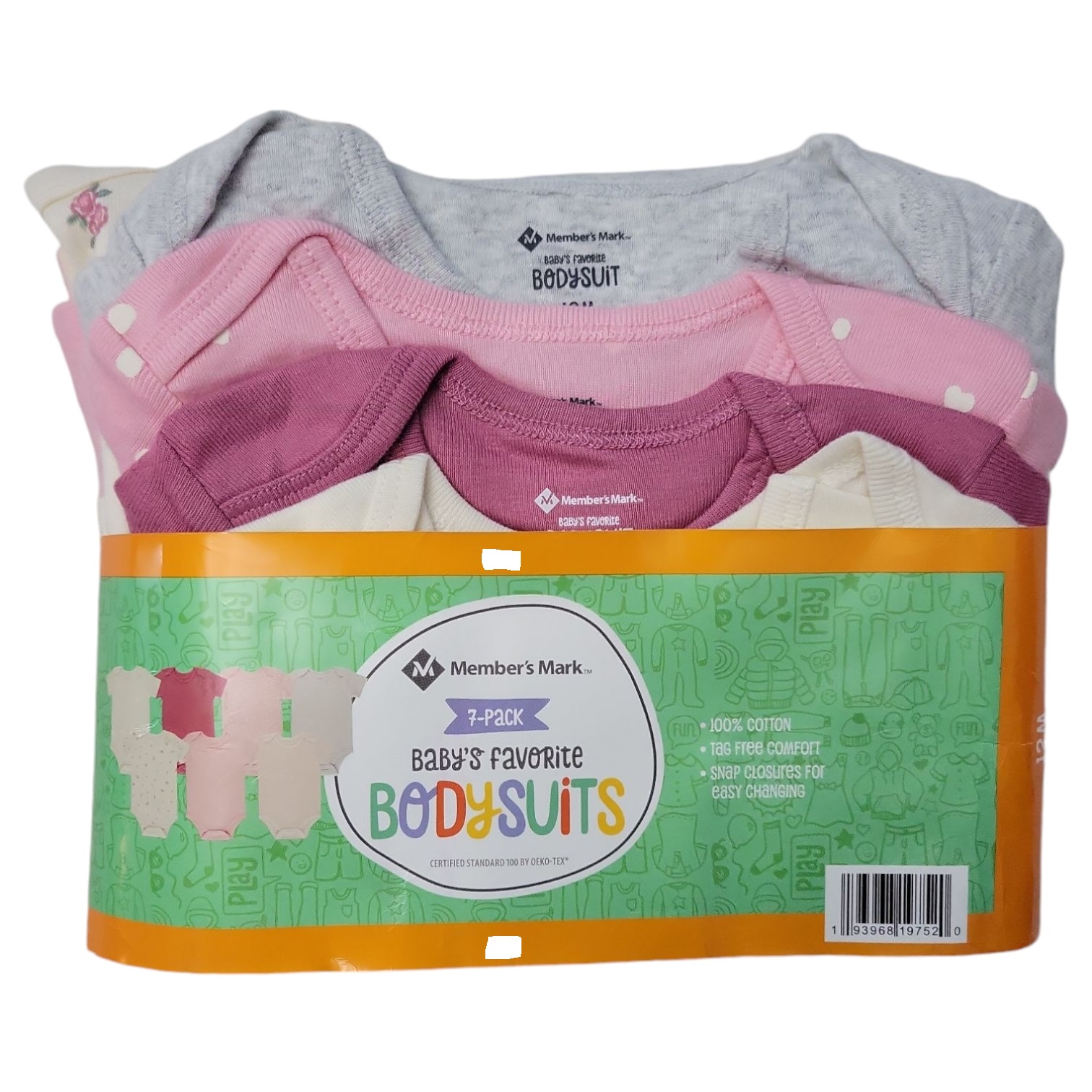 Member’s Mark Tag-Free Comfort Baby’s Favorite 7-Pack Body-Suits