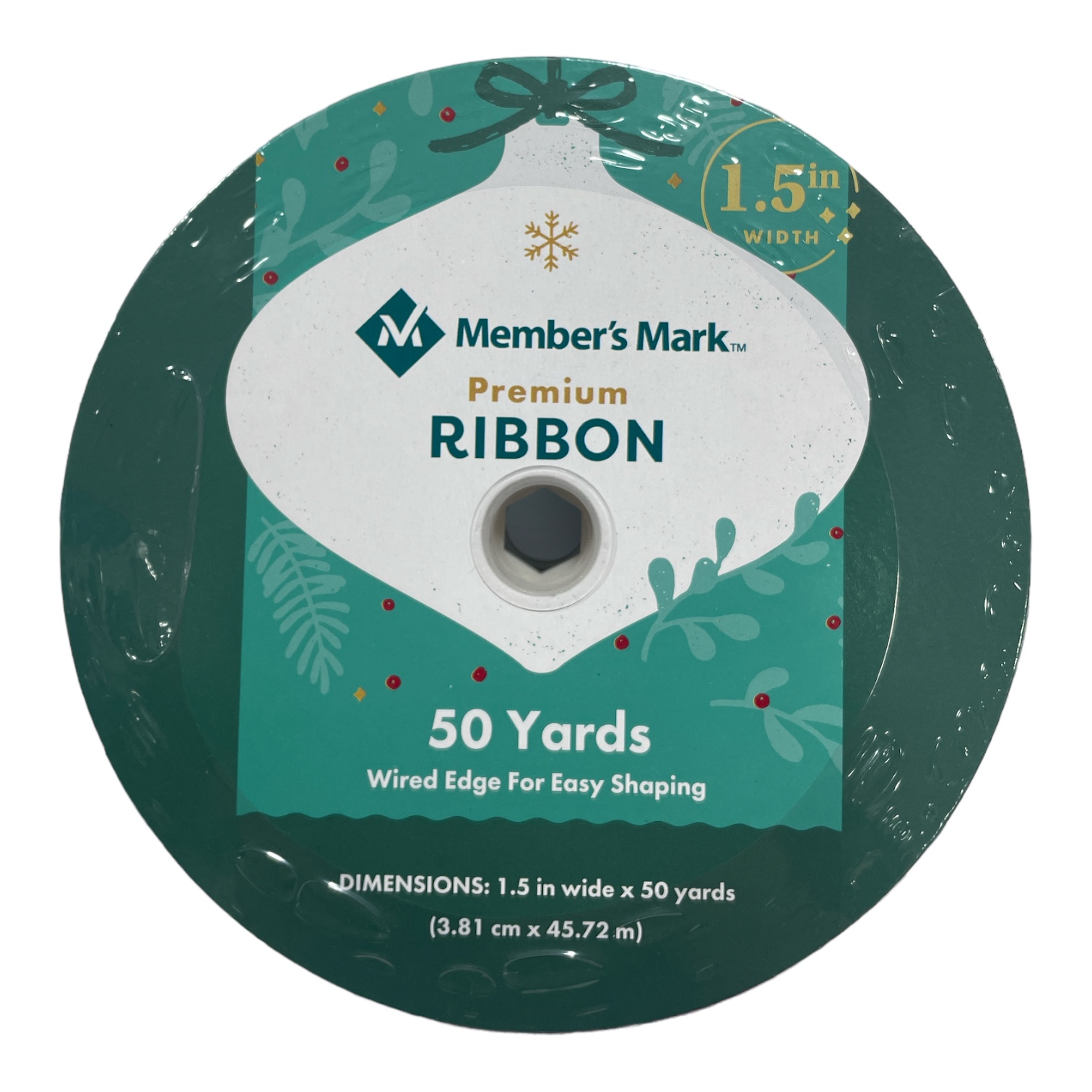 Member's Mark Premium Decorative Wired Edge Glittery Ribbon, 1.5" W x 50 Yards - Picture 3 of 5