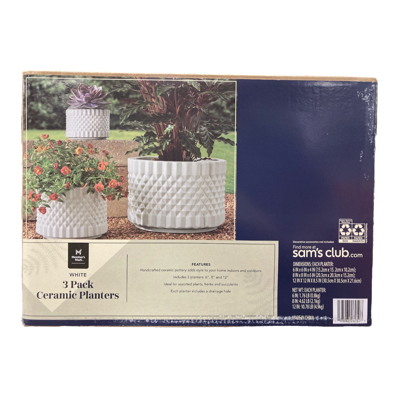 Участники отмечают Текстурированные керамические кашпо ручной работы 3pk 7090₽