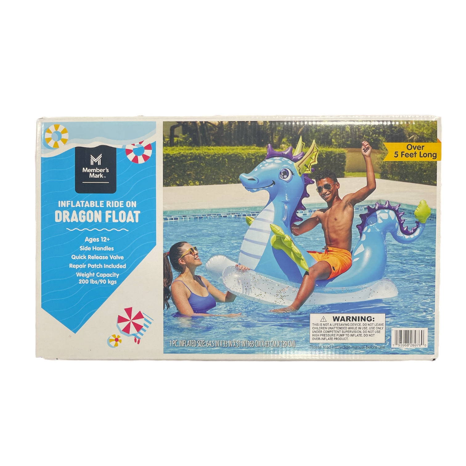 Участники отмечают веселую надувную прогулку на поплавке для бассейна с боковыми ручками 5190₽