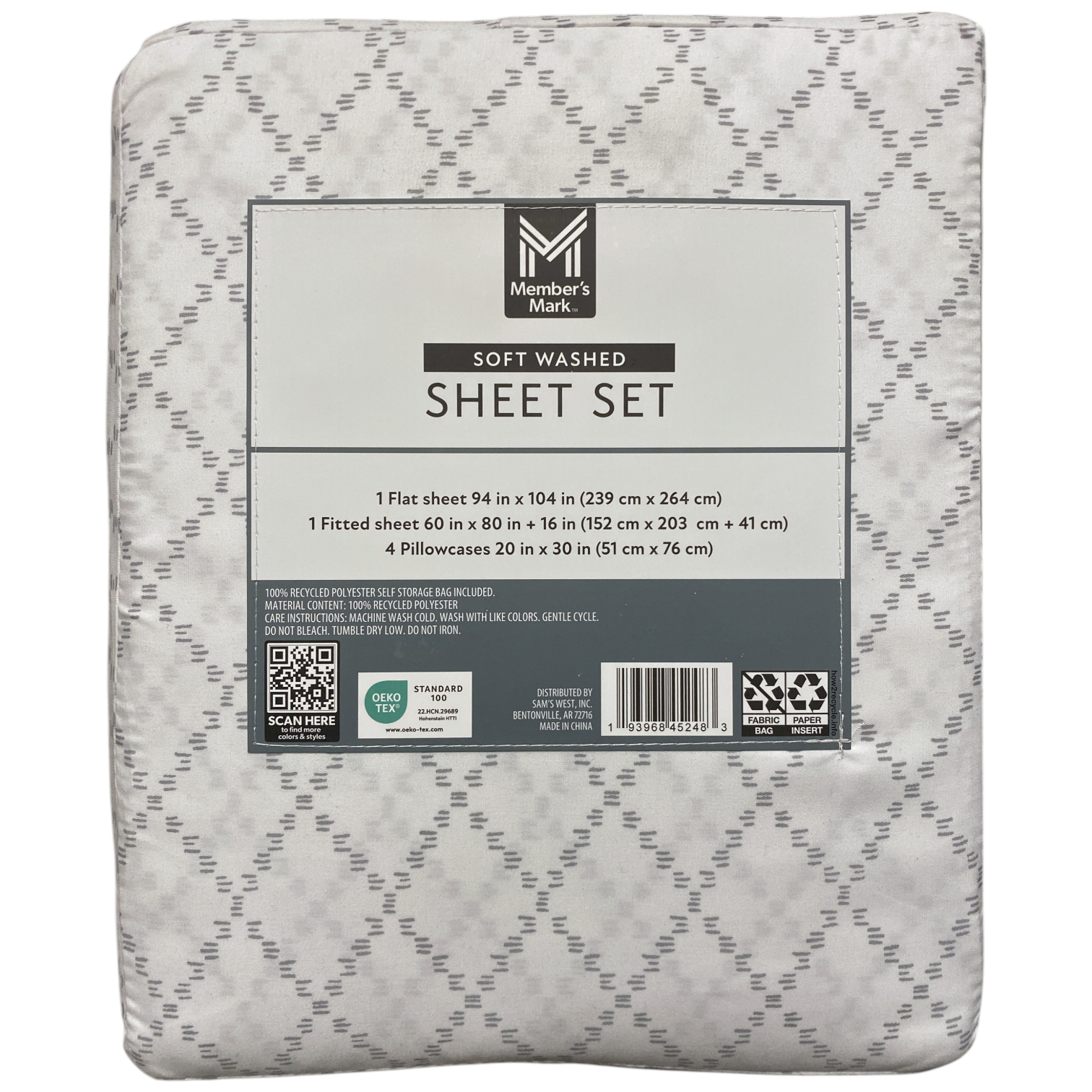 Member's Mark Soft Washed Recycled Microfiber 6-Piece Sheet Set, Queen - Picture 4 of 6