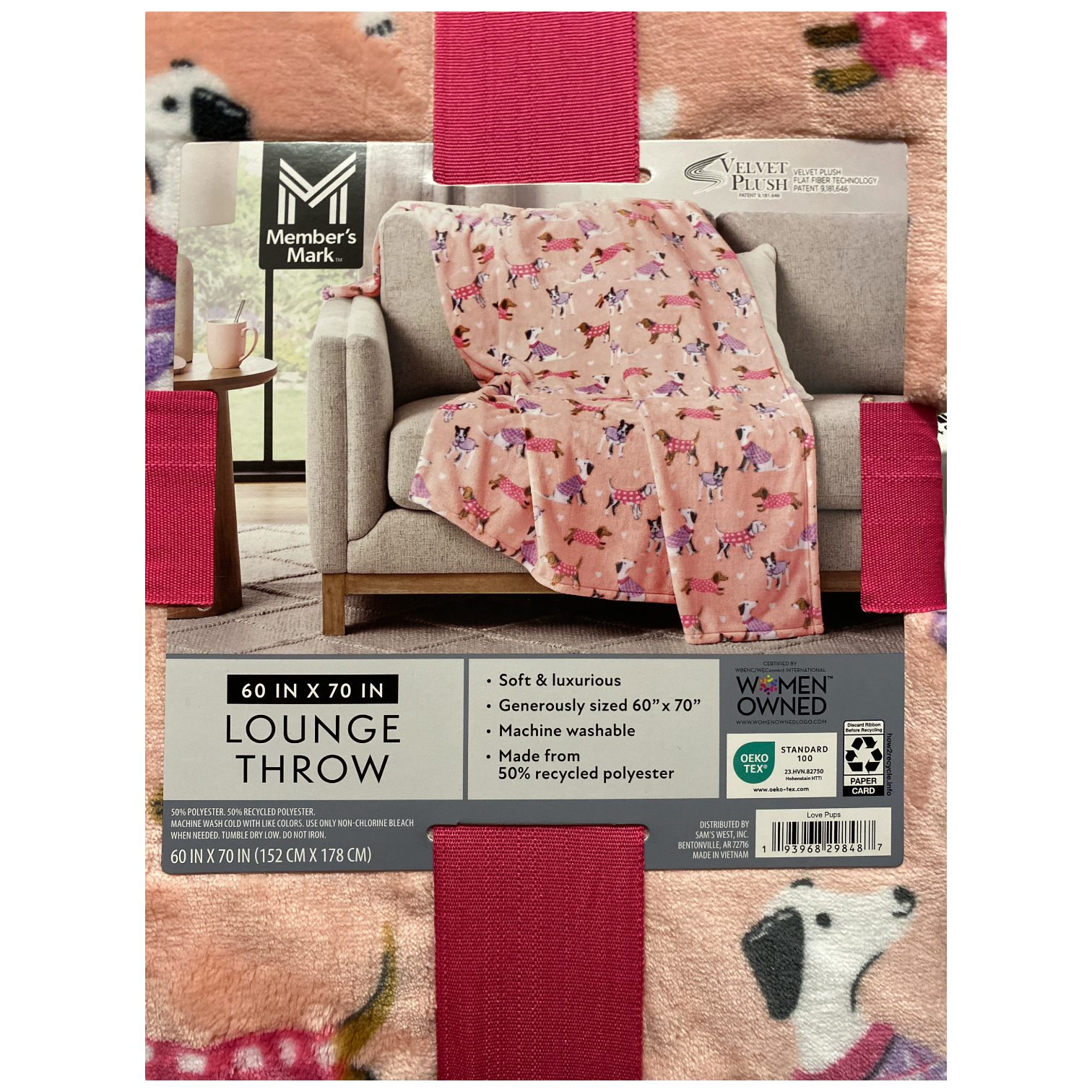 Member's Mark Reversible Oversized Velvety Soft Lounge Throw Blanket, 60" x 70" - Picture 7 of 17