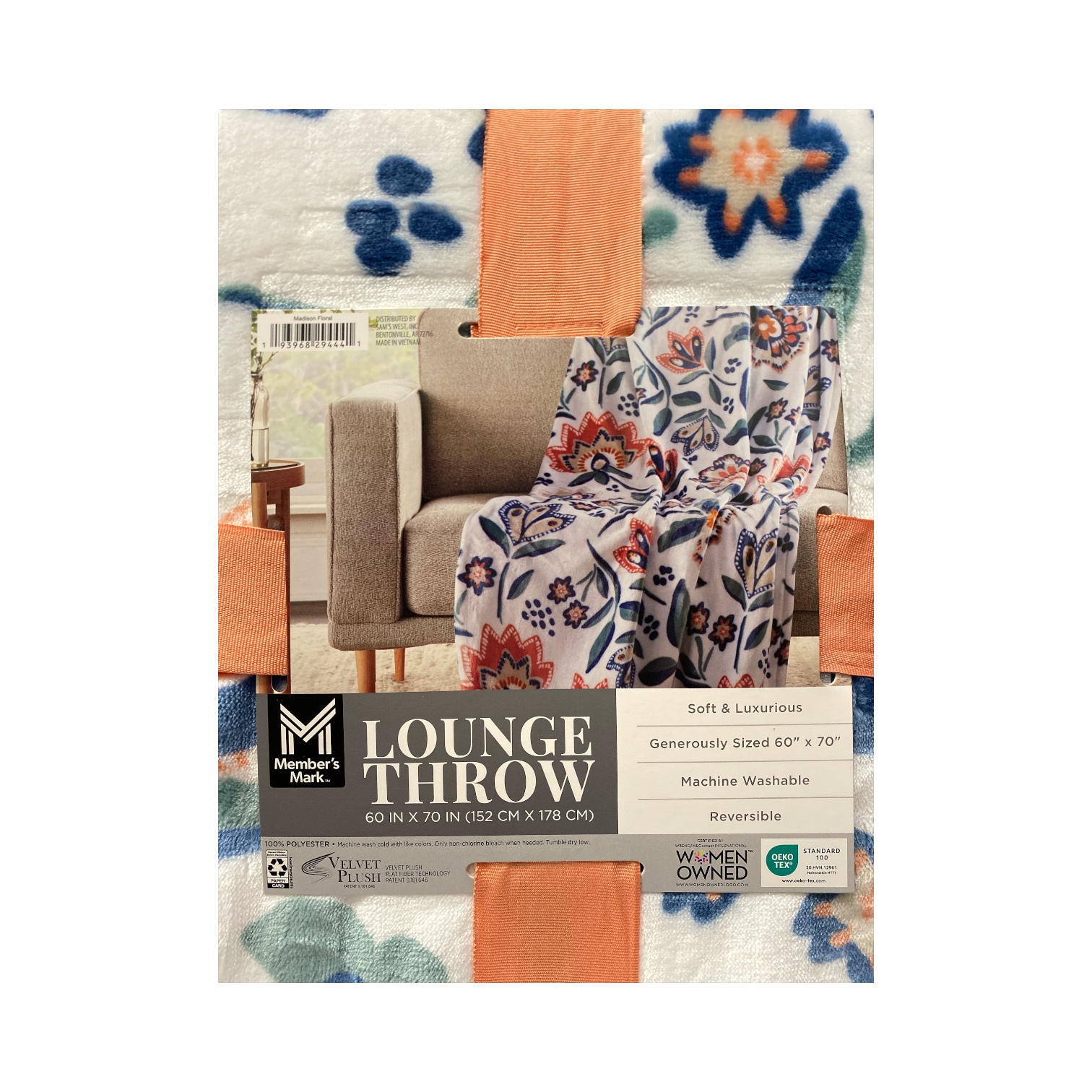 Member's Mark Reversible Oversized Velvety Soft Lounge Throw Blanket, 60" x 70" - Picture 11 of 17