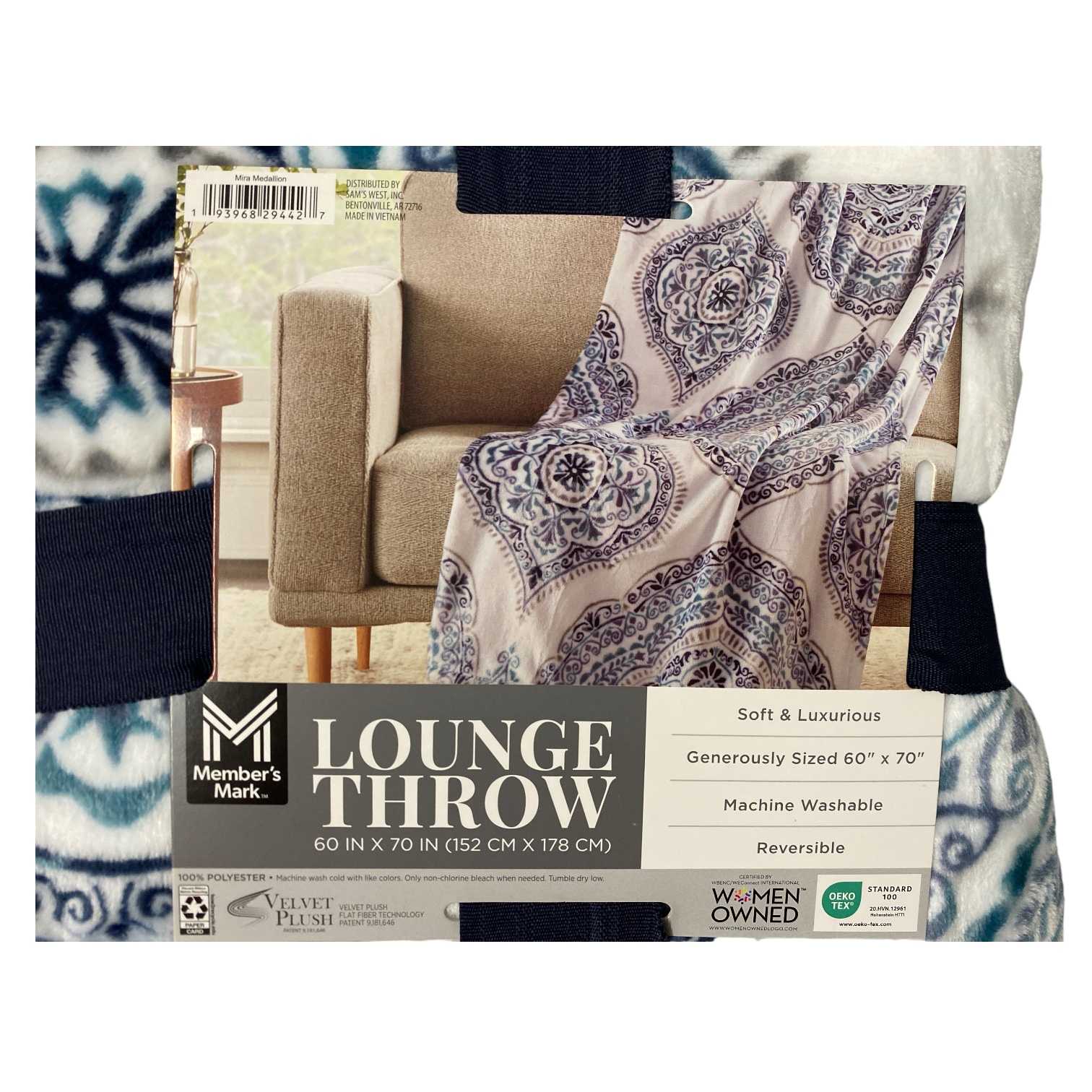 Member's Mark Reversible Oversized Velvety Soft Lounge Throw Blanket, 60" x 70" - Picture 13 of 17