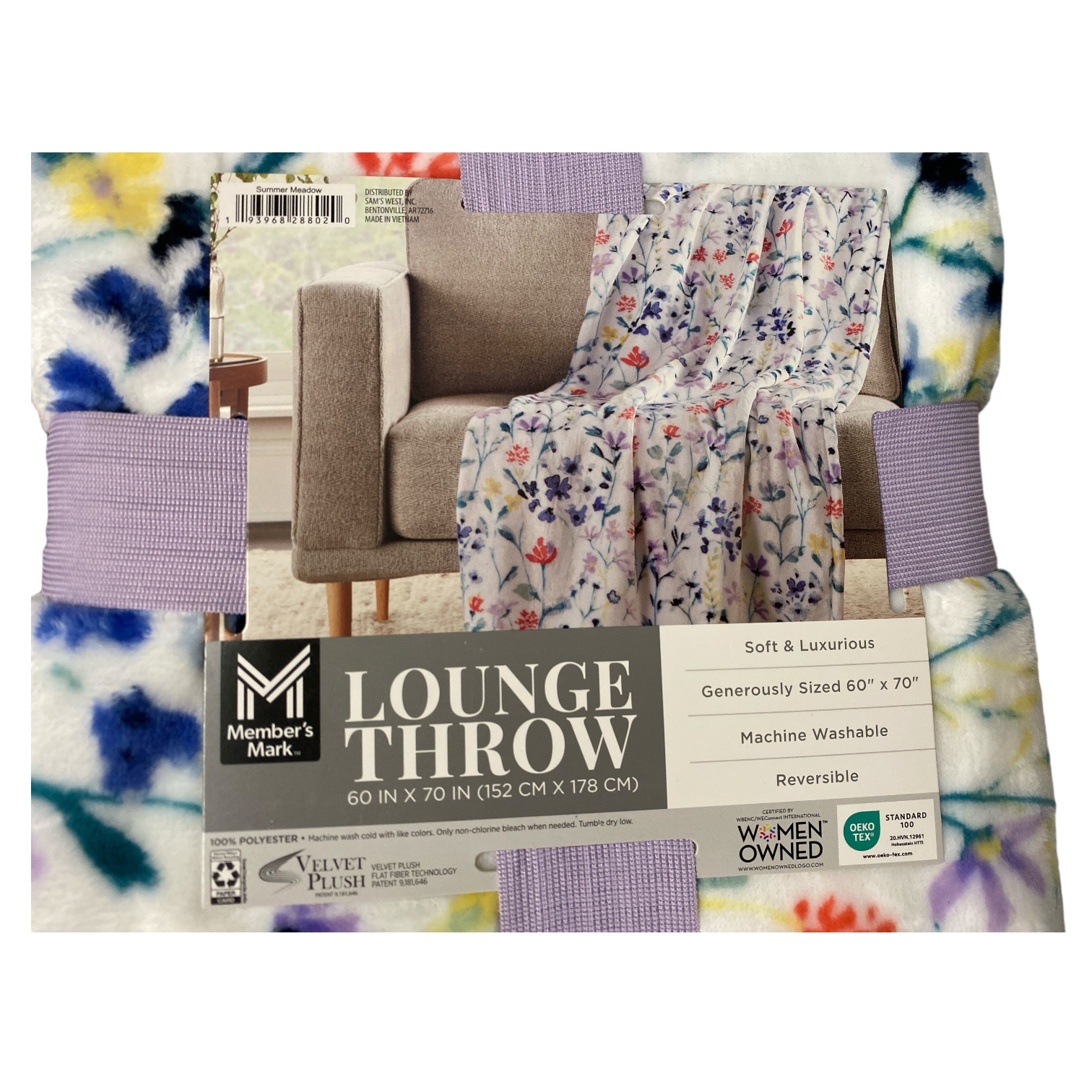 Member's Mark Reversible Oversized Velvety Soft Lounge Throw Blanket, 60" x 70" - Picture 15 of 17
