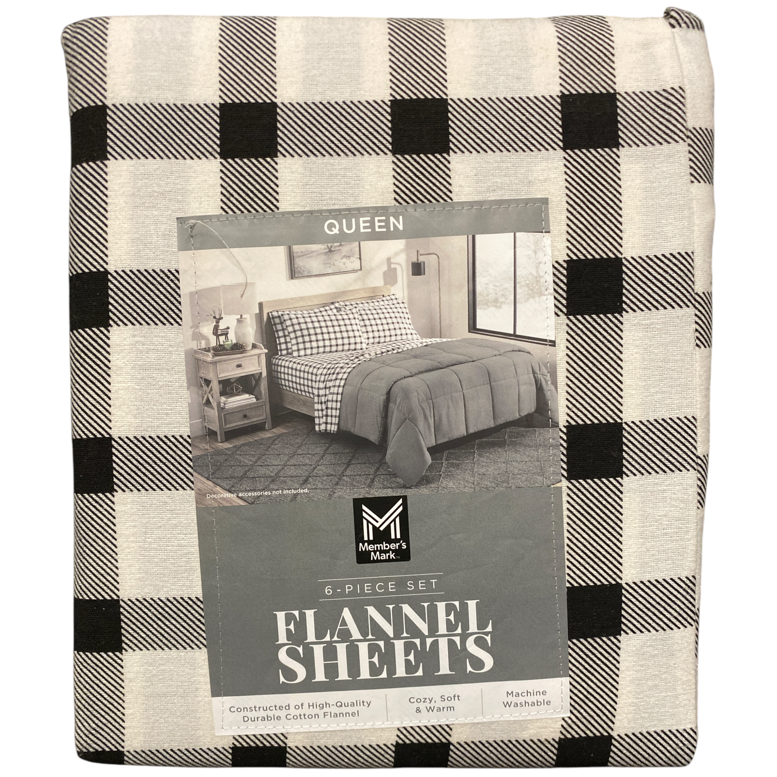 Member's Mark Cotton 6 Piece Flannel Sheet Set with Pillowcases, Queen - Picture 7 of 7