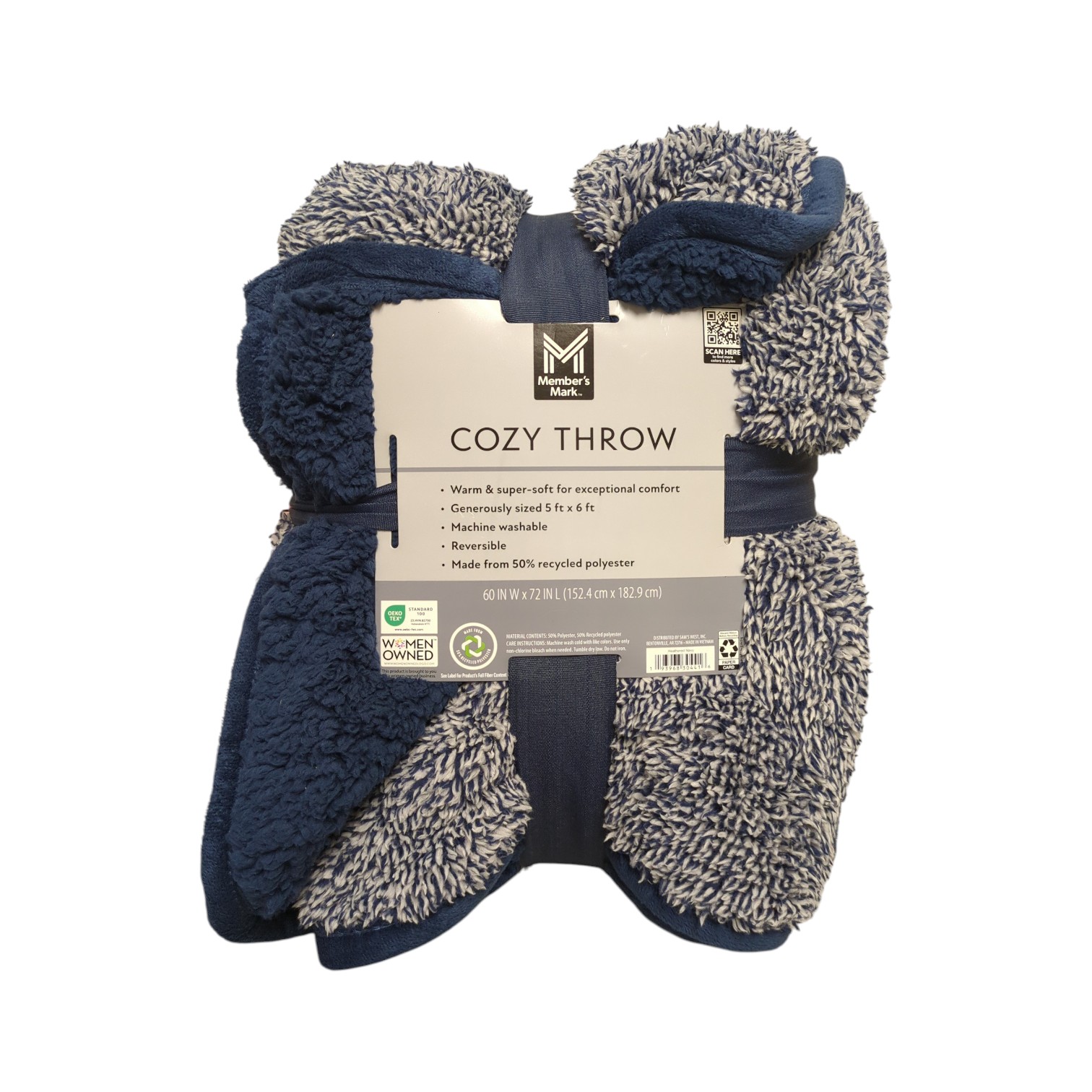 Member's Mark Soft & Warm 100% Polyester Cozy Throw, 60"x72"