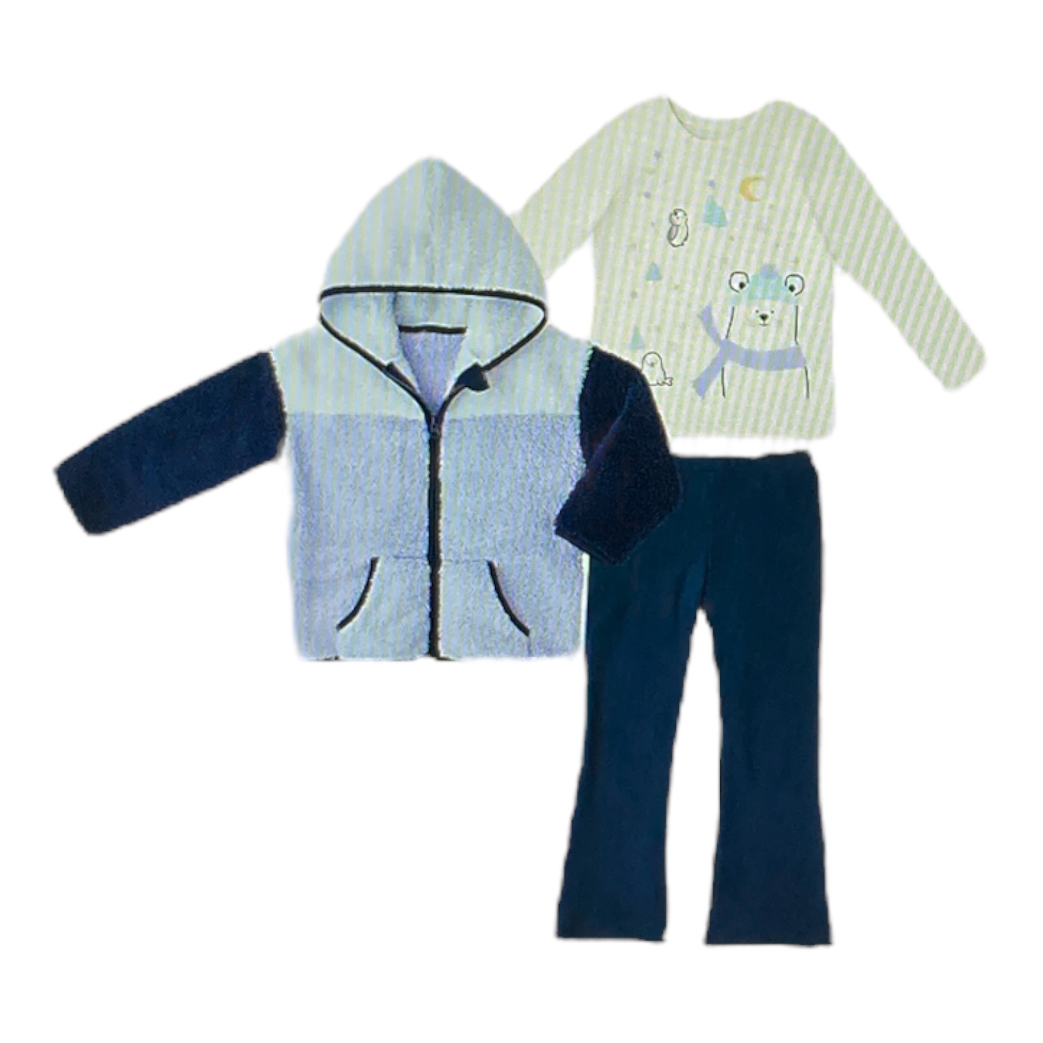 Member's Mark Girl's 3 Piece Cozy Full Zip Hooded Jacket Set - Picture 6 of 9