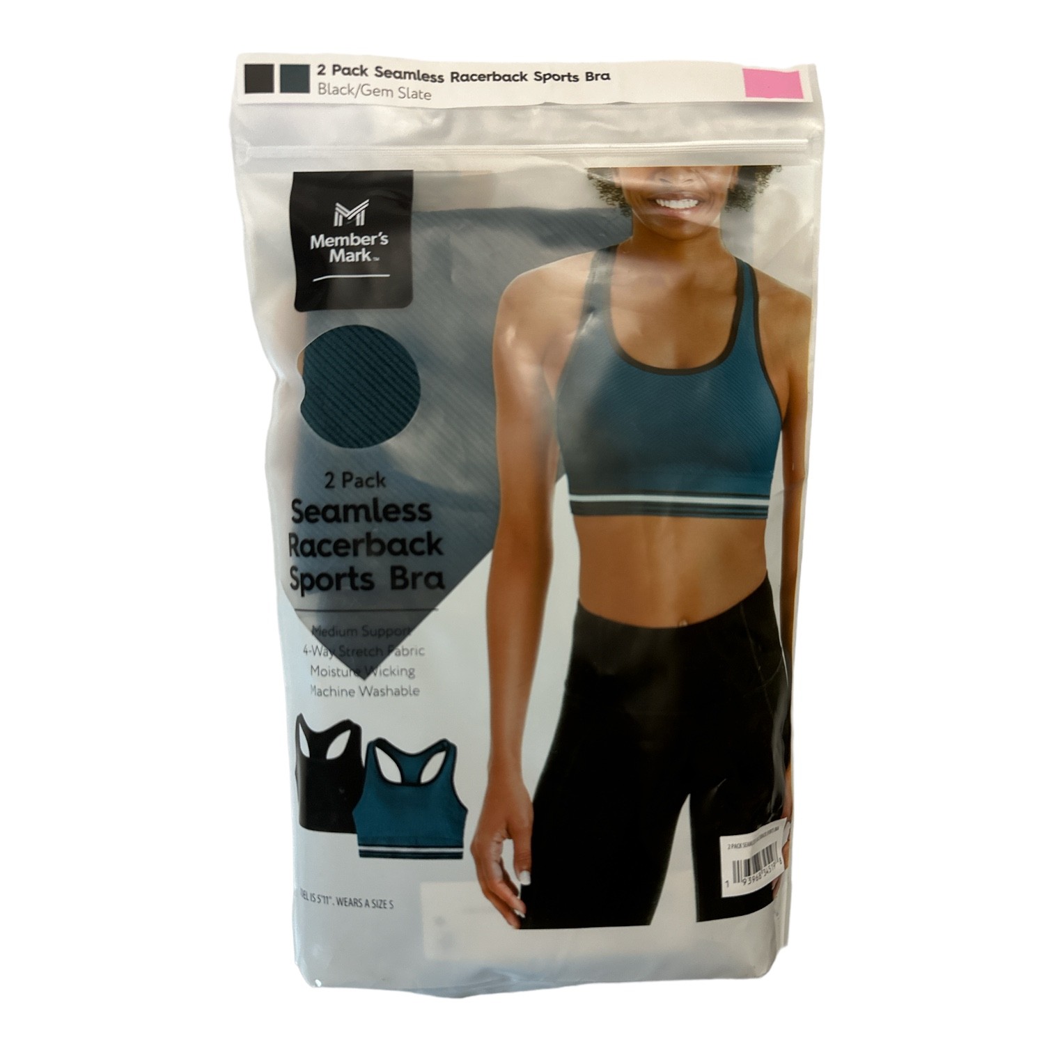 Member’s Mark Women’s 2-Pack Seamless Racerback Medium Support Sports Bras