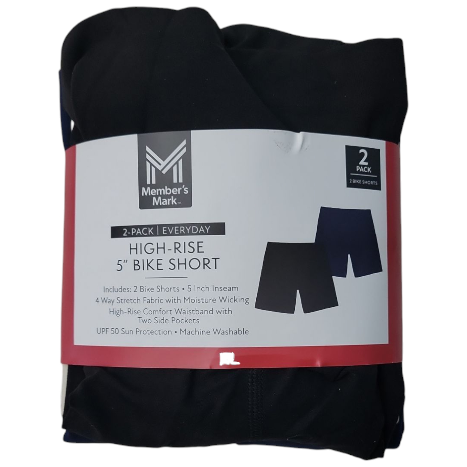 Member's Mark Ladies 5" Bike Shorts- 2 Pack, LBSS1262-A - Picture 3 of 5