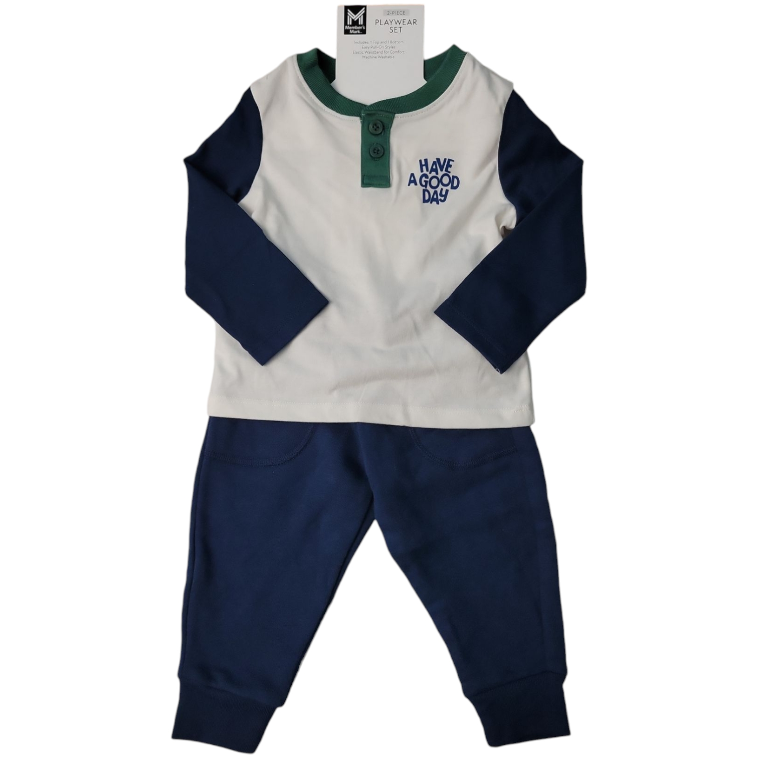 Member's Mark Boys 2-Piece Long-Sleeve Shirt Jogger Playwear Set - Picture 3 of 10