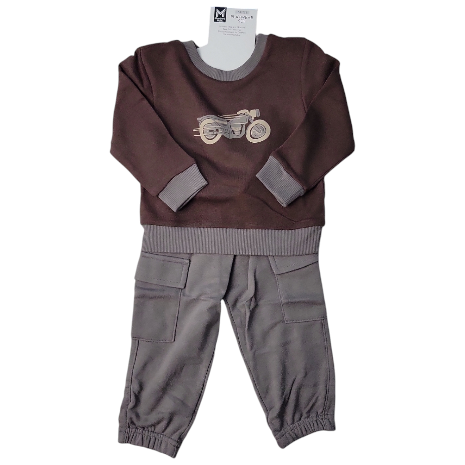 Member's Mark Boys 2-Piece Long-Sleeve Shirt Jogger Playwear Set - Picture 5 of 10