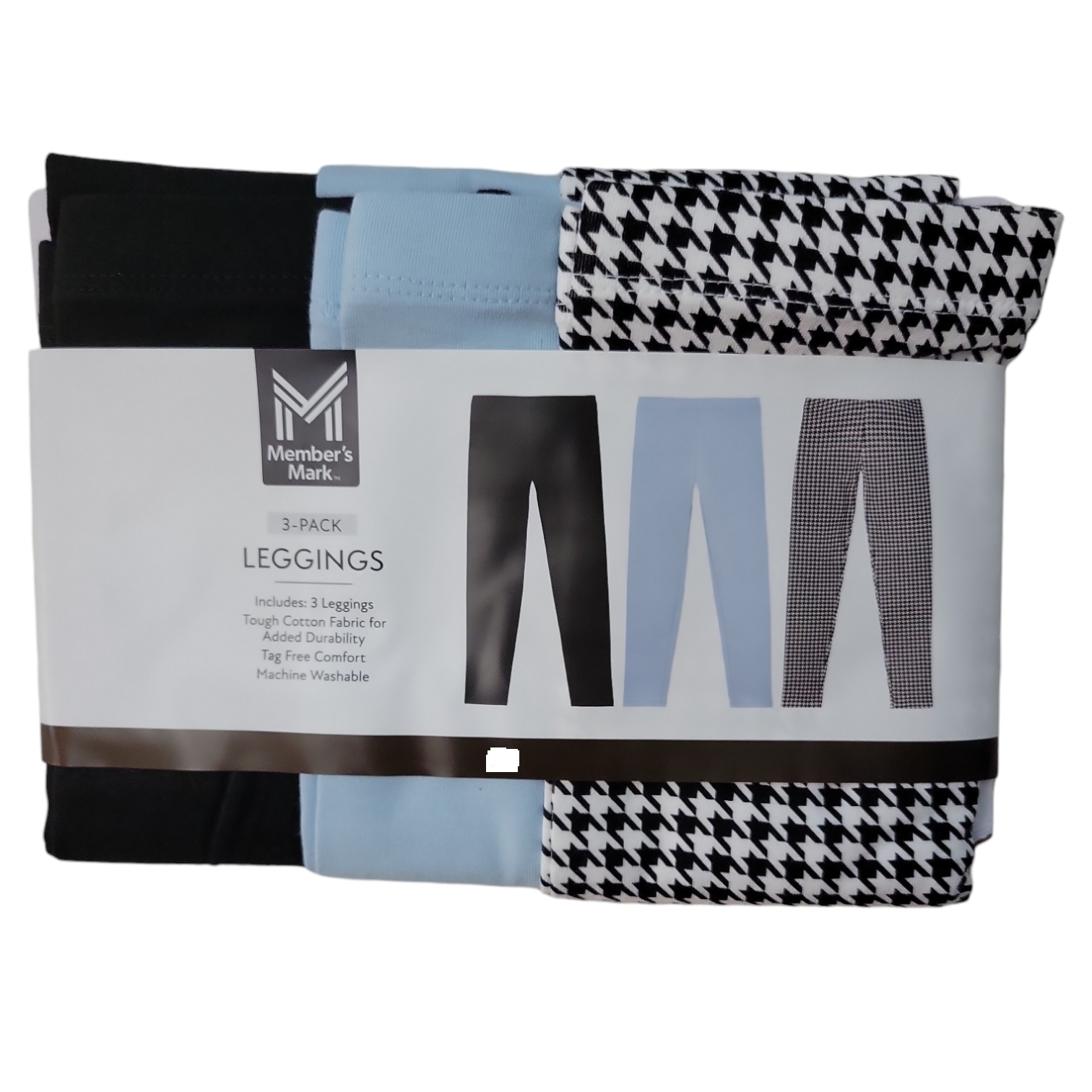 Member's Mark Girls 3-Pack Elastic Waistband Soft Cotton Leggings - Picture 7 of 10