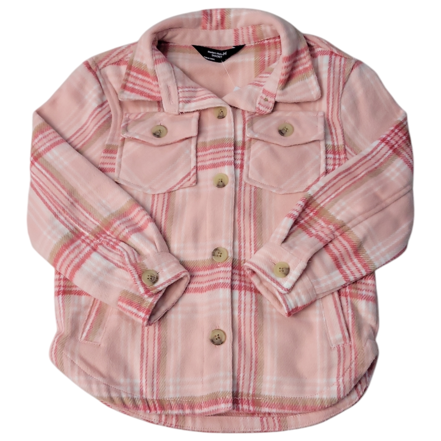 Member's Mark Girl's Button Closure Fleece Sherpa Lined Shacket - Picture 6 of 9