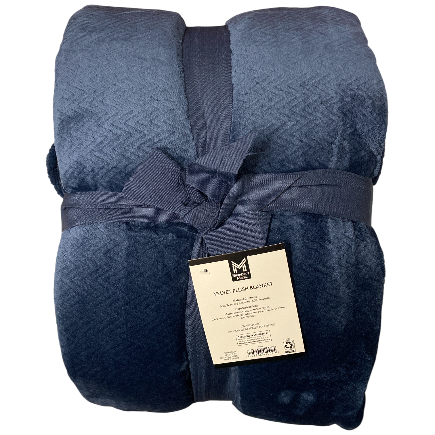 Member's Mark Soft & Luxurious Herringbone Velvet Plush Blan