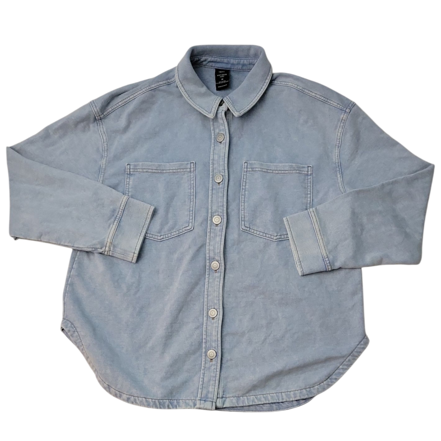 Member's Mark Women's Relaxed Fit Knit Denim Shirt - Picture 7 of 8
