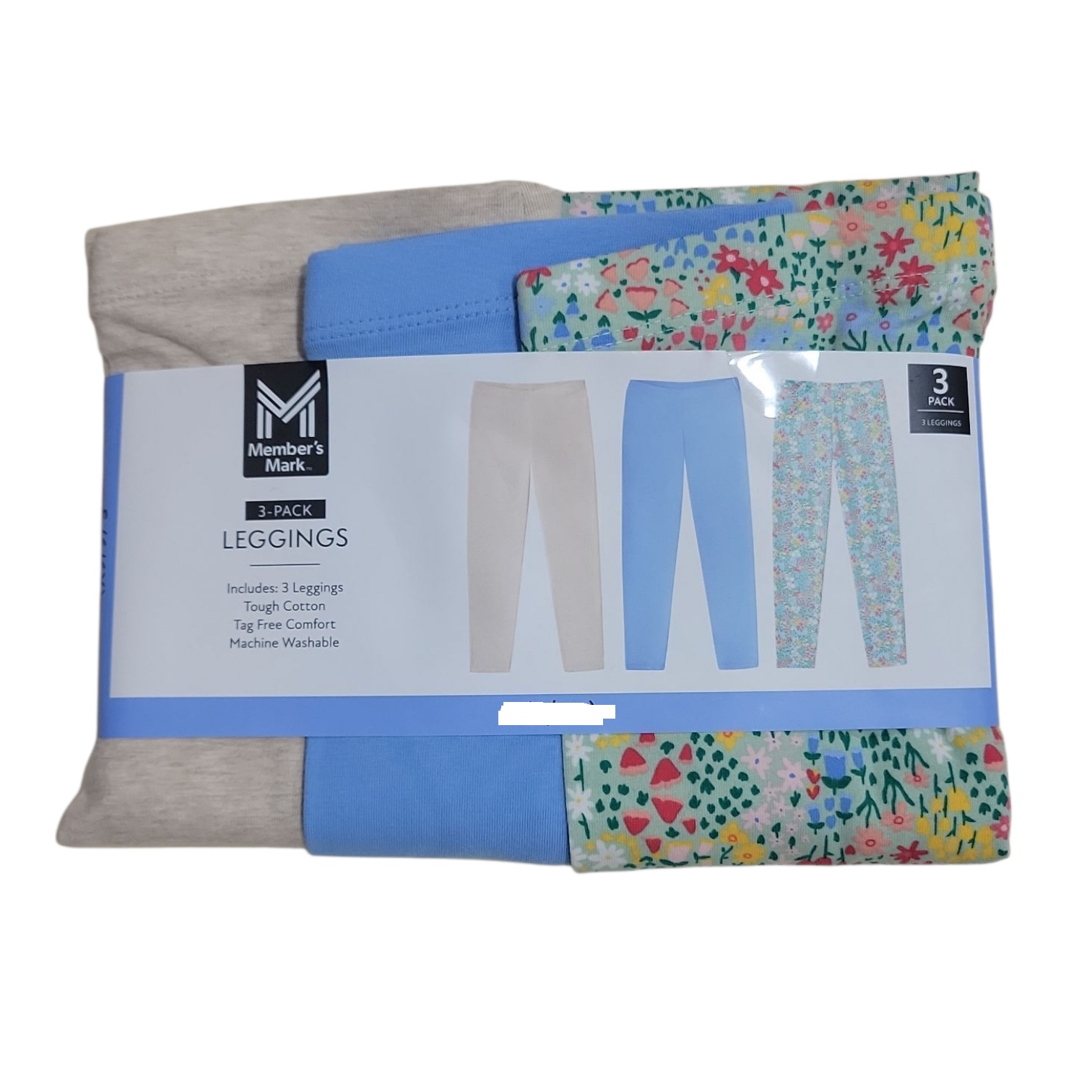 Member's Mark Girls 3-Pack Elastic Waistband Cotton Leggings - Picture 10 of 10