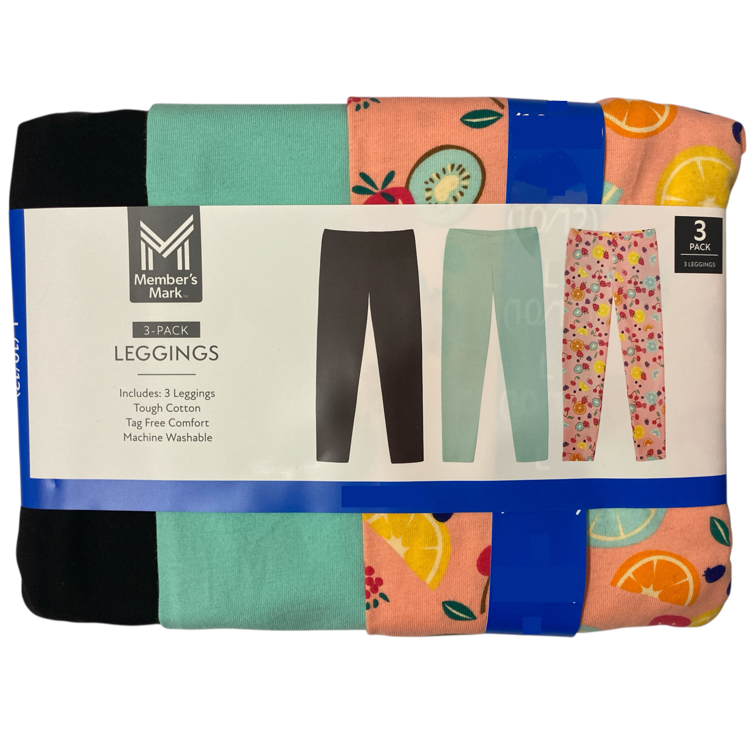 Member's Mark Girls 3-Pack Elastic Waistband Cotton Leggings - Picture 6 of 10