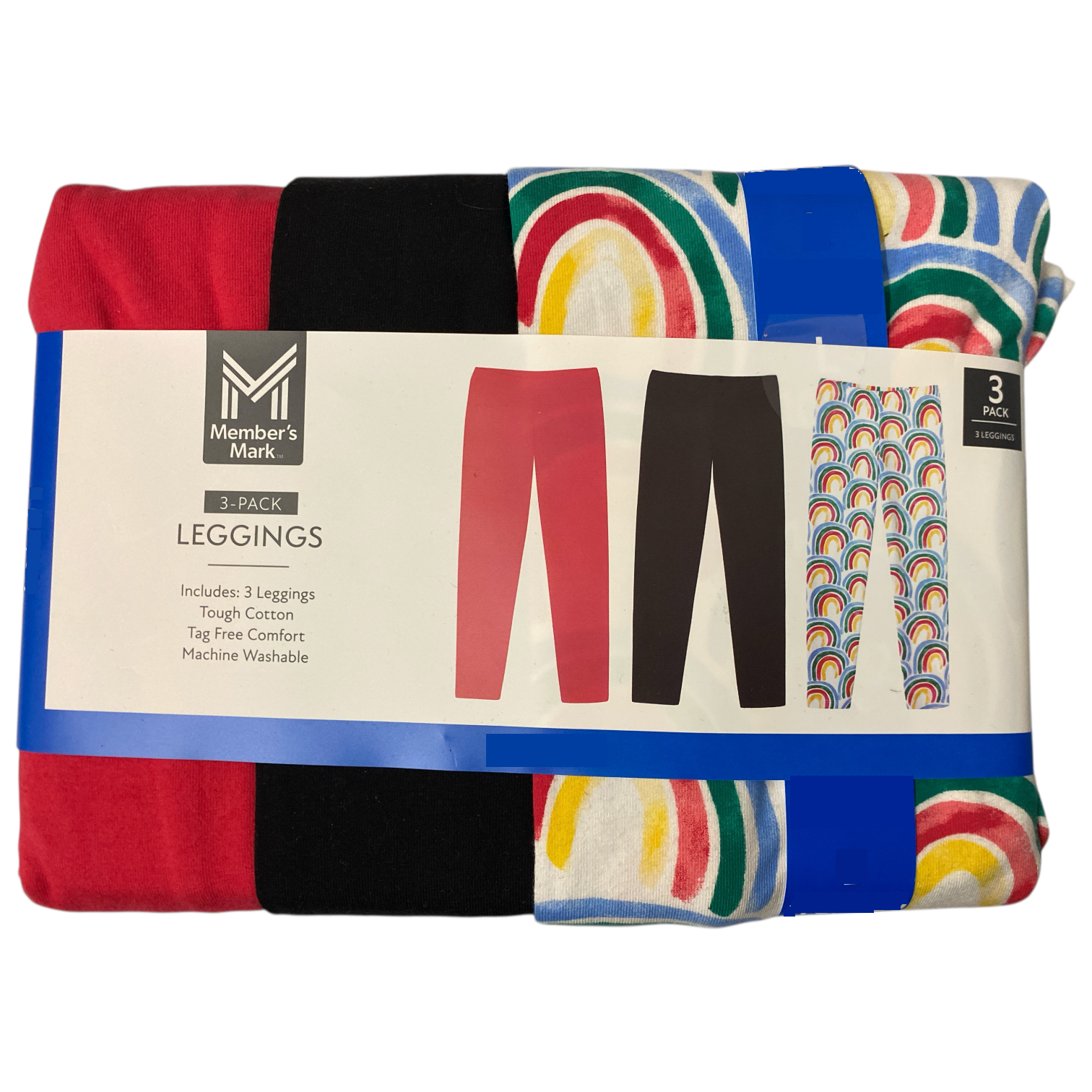 Member's Mark Girls 3-Pack Elastic Waistband Cotton Leggings - Picture 8 of 10