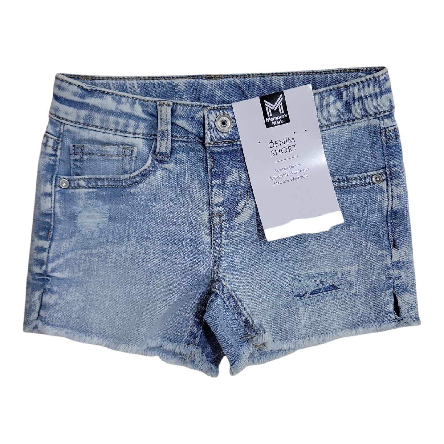 Member's Mark Girls Stretch Adjustable Waistband Denim Short - Picture 5 of 7