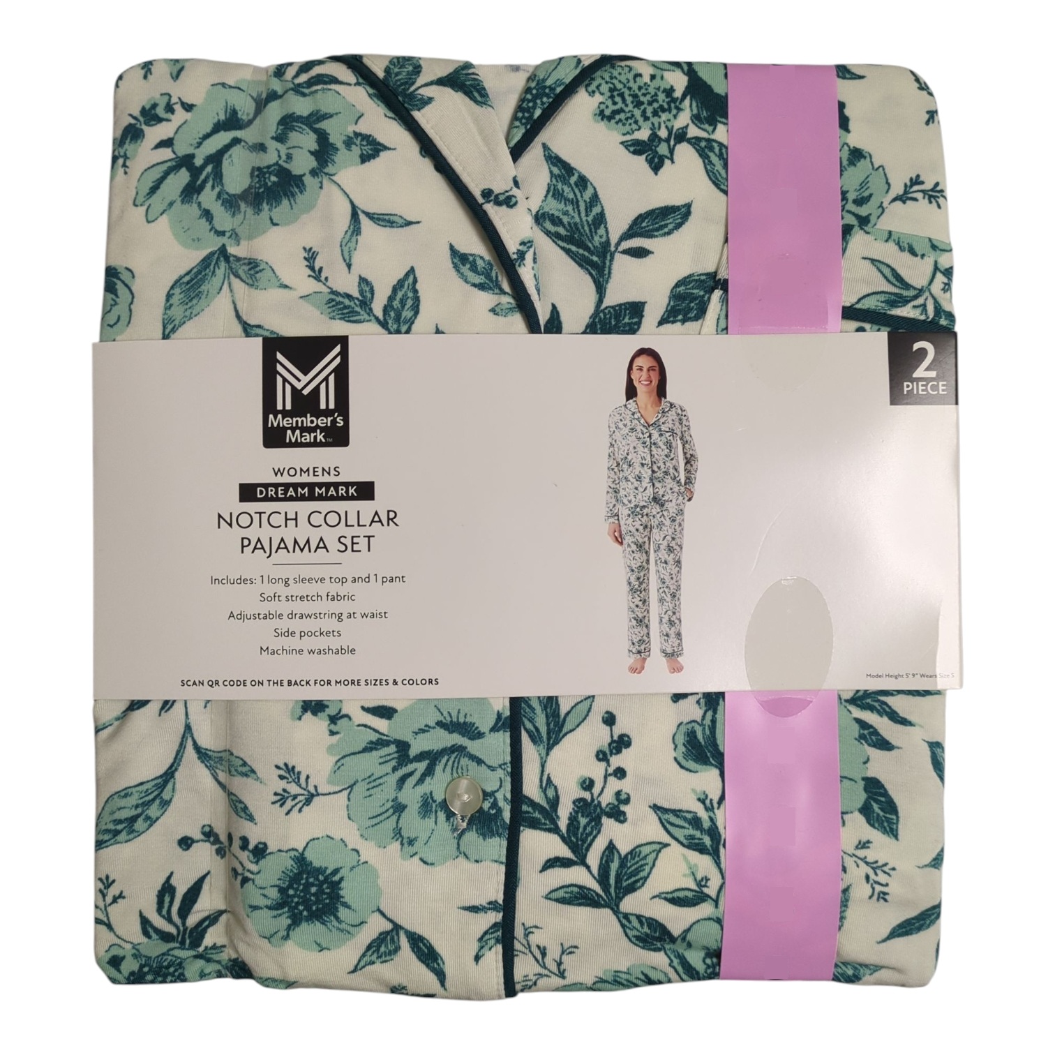 Member's Mark Women's Dream Mark Classic 2-Piece Notch Collar Pajama Set