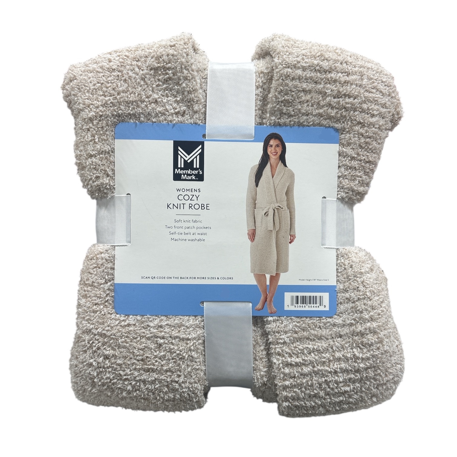 Member’s Mark Women’s Cozy Soft Kit Robe with Front Pockets & Tie Belt