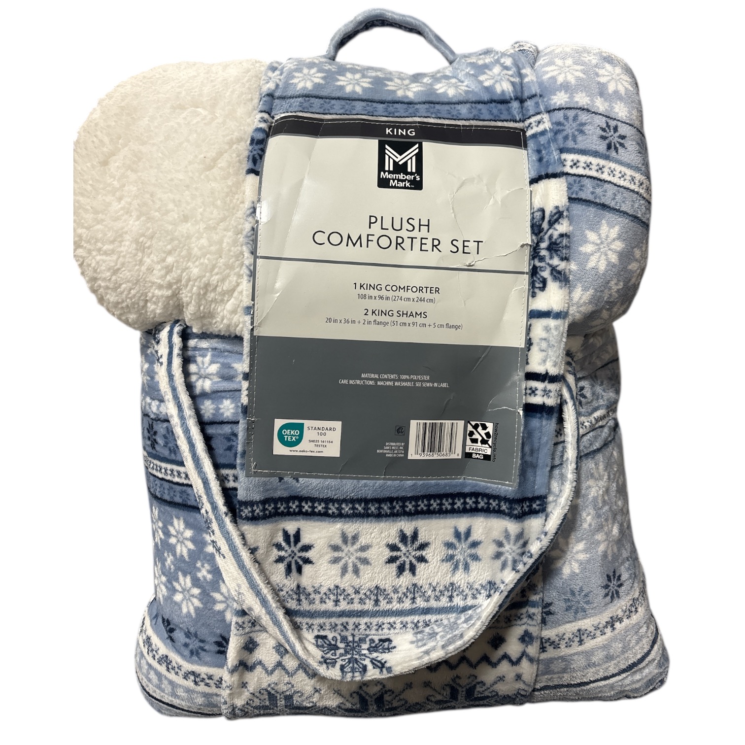 Member's Mark Plush Reversible Sherpa Comforter Set, King Size