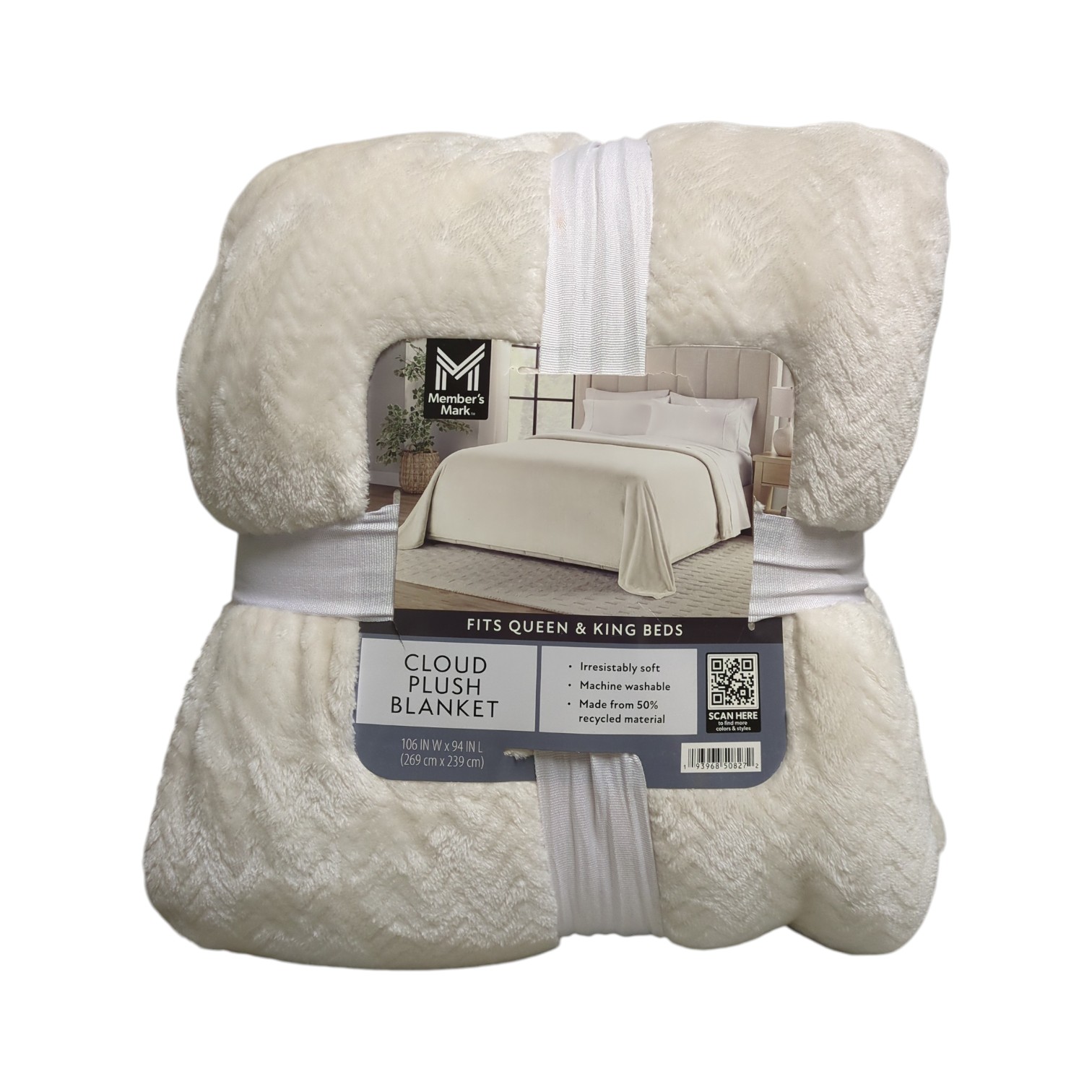 Member’s Mark Oversized Cloud Touch Blanket, 106 x 94 in