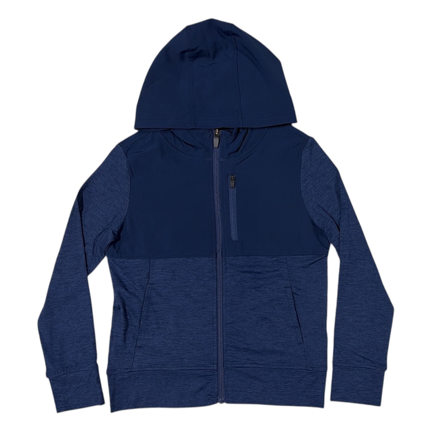Member’s Mark Boys Lightweight UPF 30 Full Zip Mixed Media Pocketed Hoodie