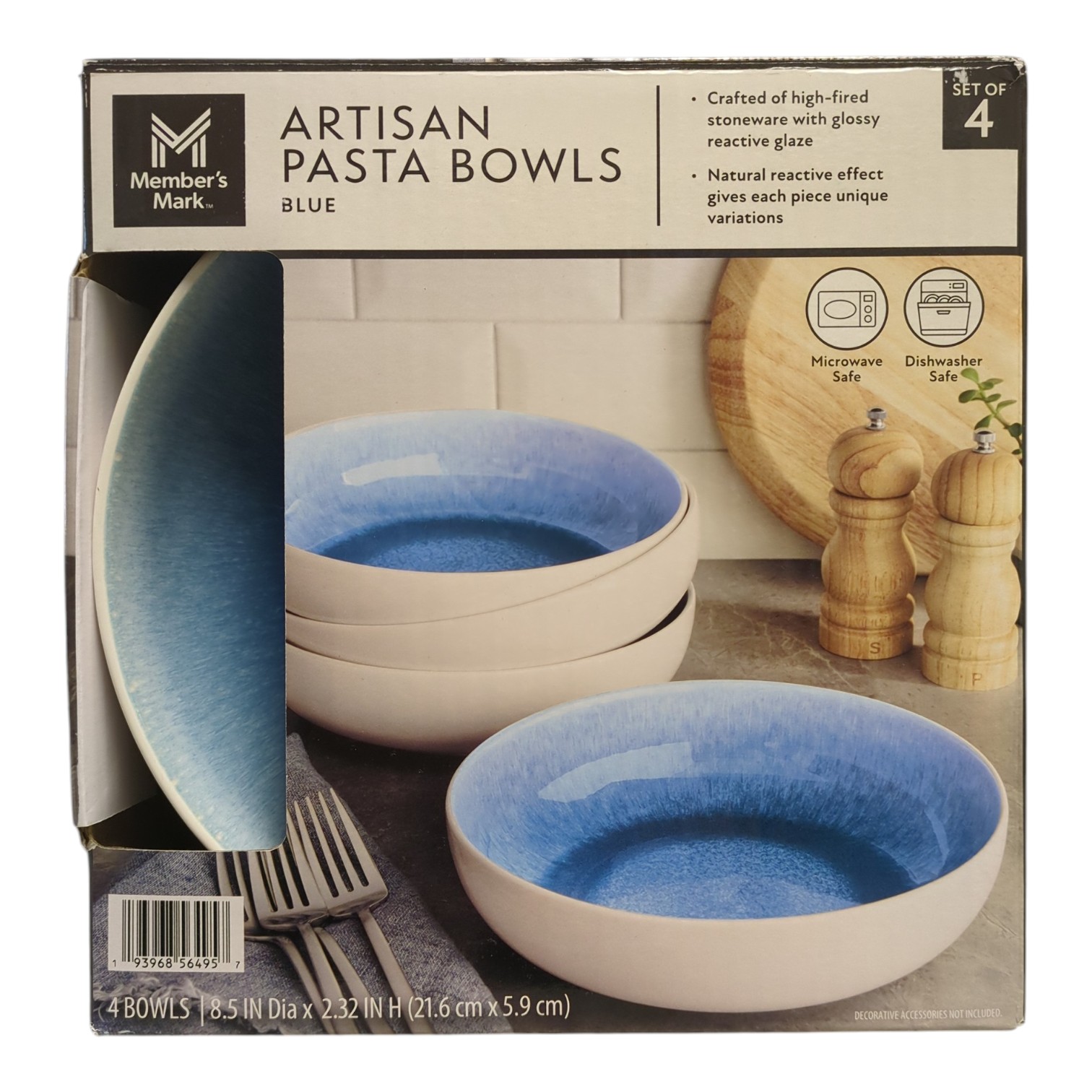 Member’s Mark 4pc Stoneware Reactive Pasta Bowl Set