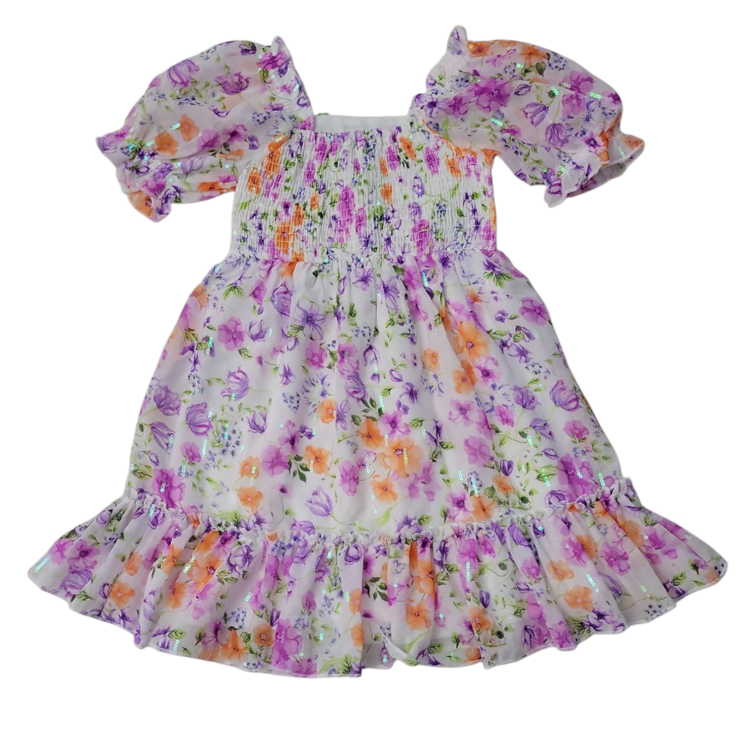 Rare Editions Girls Comfort Short Pullover Chiffon Dress - Picture 4 of 6