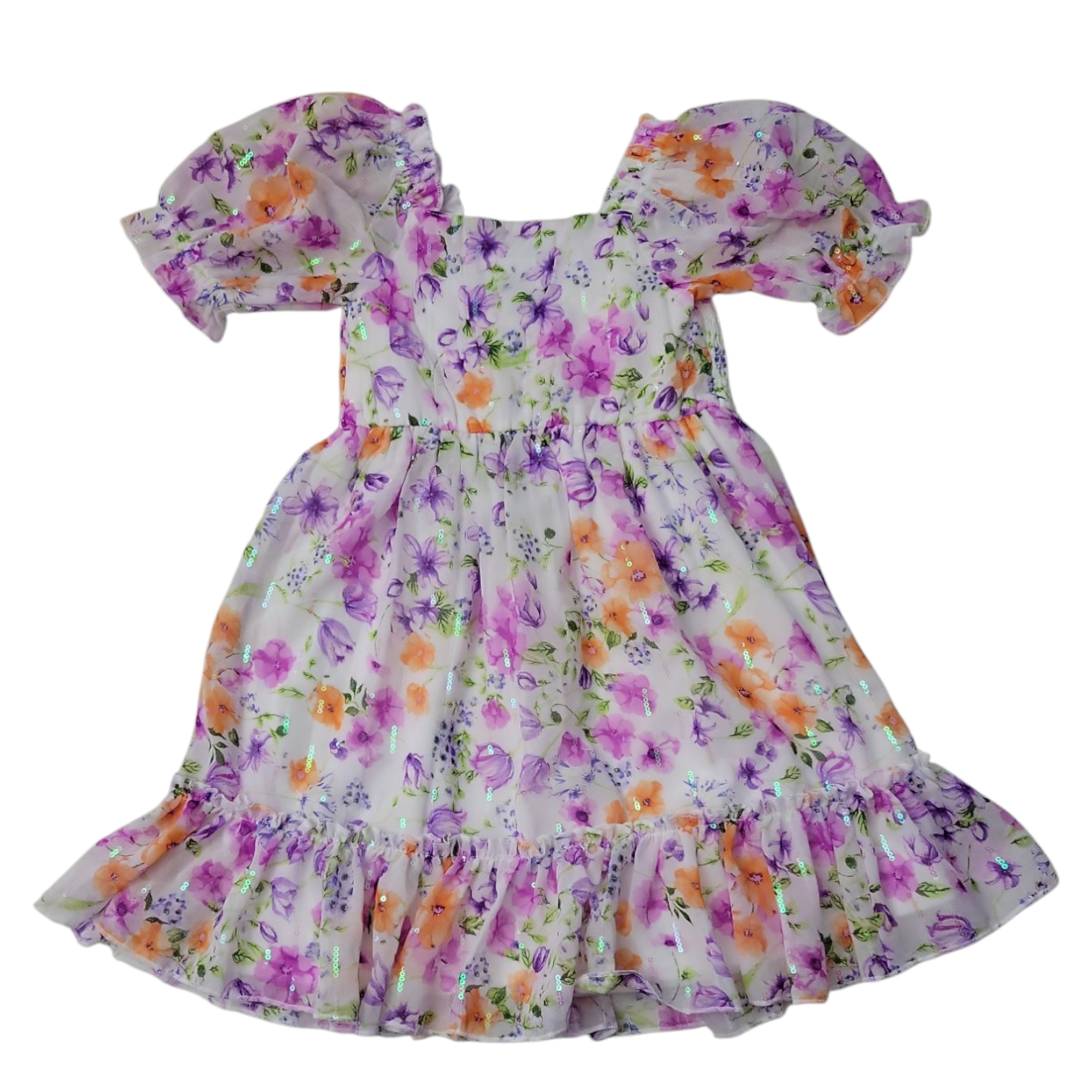 Rare Editions Girls Comfort Short Pullover Chiffon Dress - Picture 5 of 6