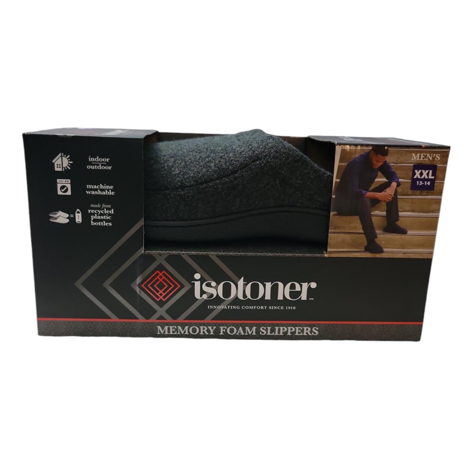 Мужские классические тапочки с капюшоном Isotoner Mens Classic Soft Memory Foam Comfort 3290₽