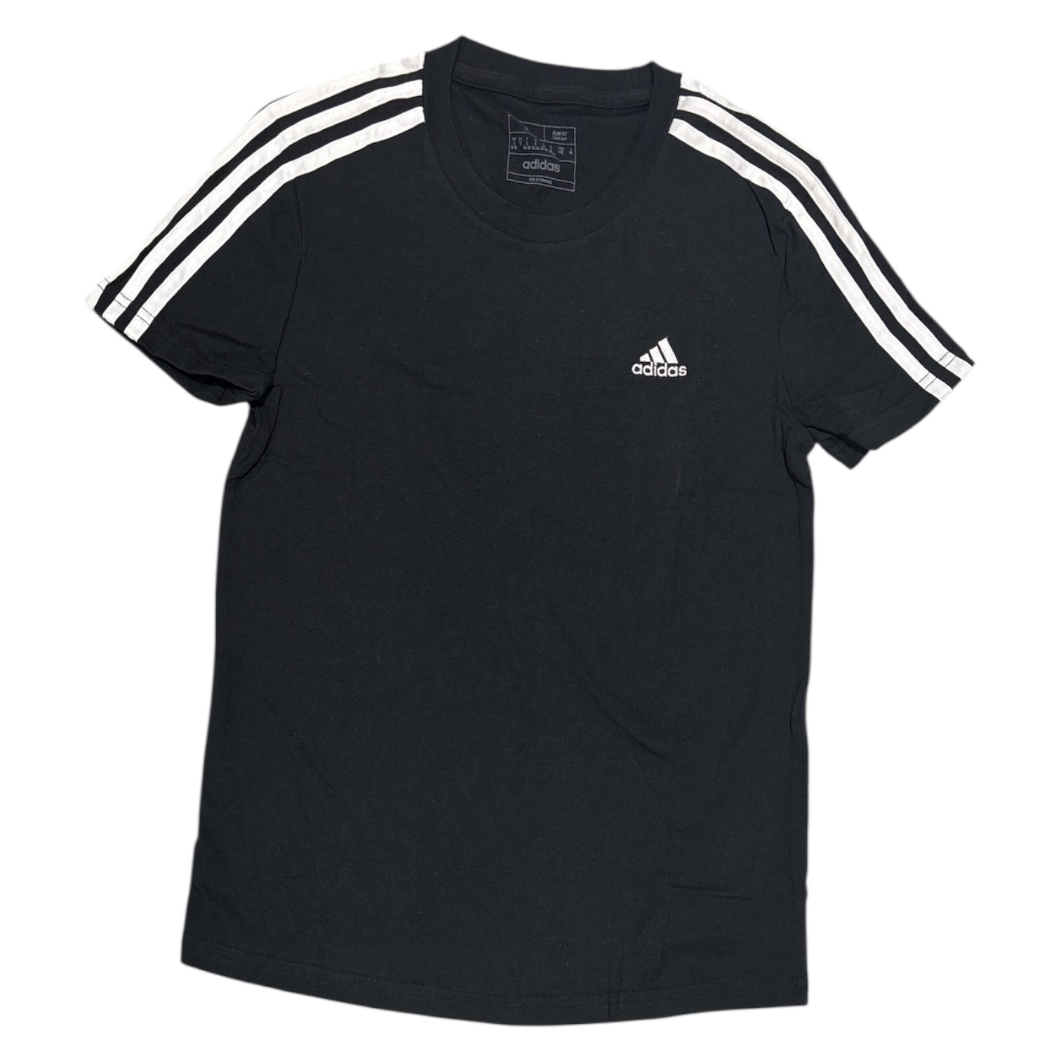 Adidas Women’s 100% Cotton Essentials Slim 3-Stripes T-Shirt