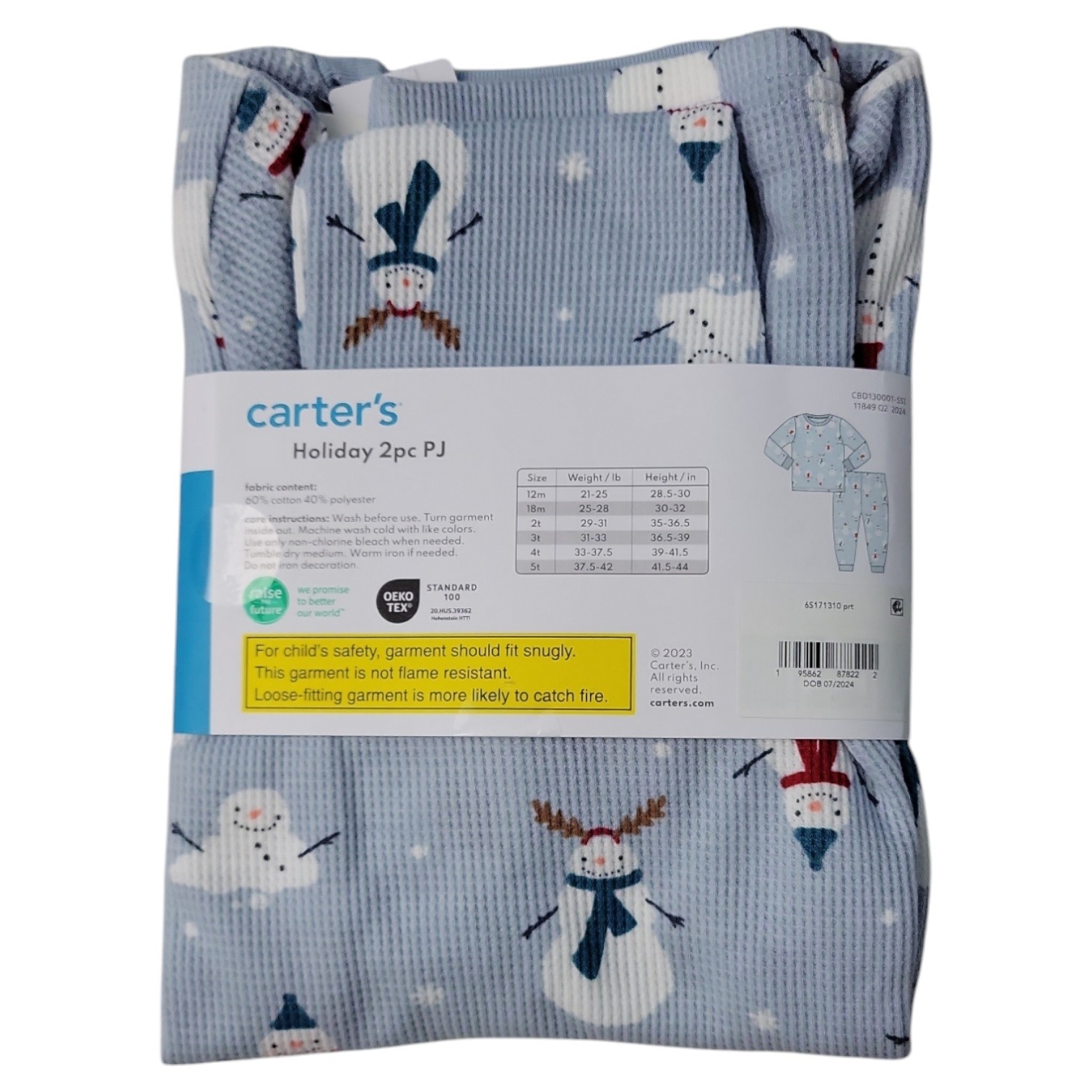 Carter's Baby & Toddler 2-Piece Holiday Soft Breathable Pajama Set - Picture 7 of 12