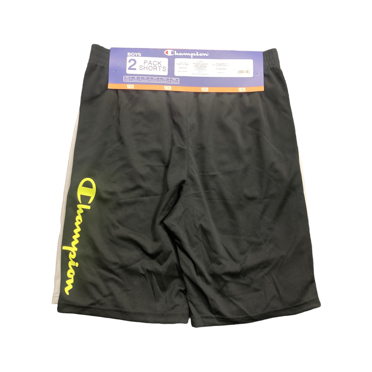 Champion Boy's Logo Moisture Wicking UPF 30 Quick Dry Active Shorts, 2 Pack - Picture 3 of 4