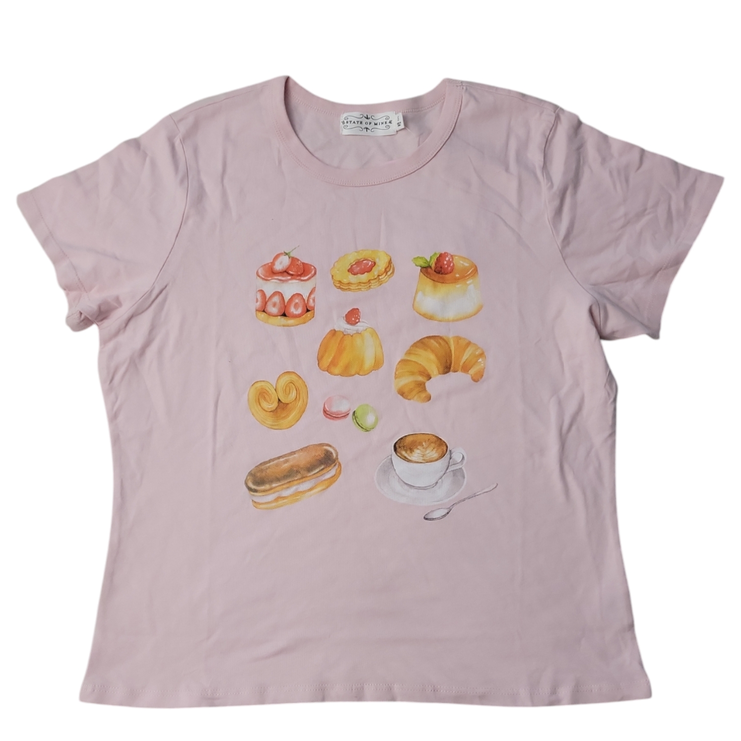 State of Mine Graphic Easy Care Print Cropped Baby Tee