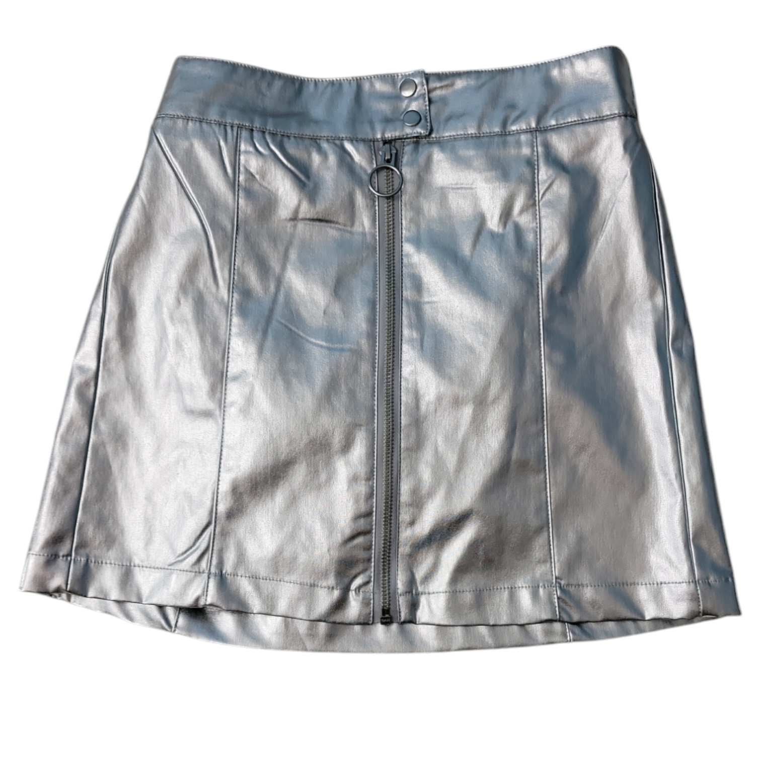Limited Too Girls Faux Leather Zip/Snap Closure Undershorts Skirt - Picture 5 of 7
