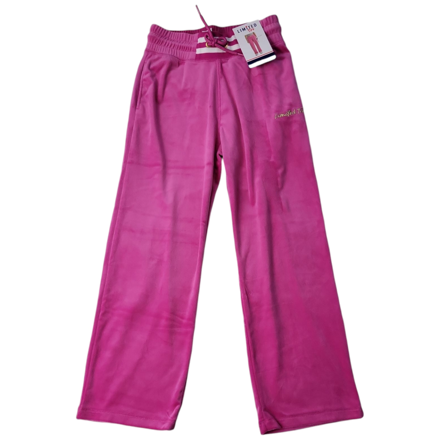 Limited Too Girls Slash Pocket Drawcord Soft Velour Pant - Picture 6 of 7