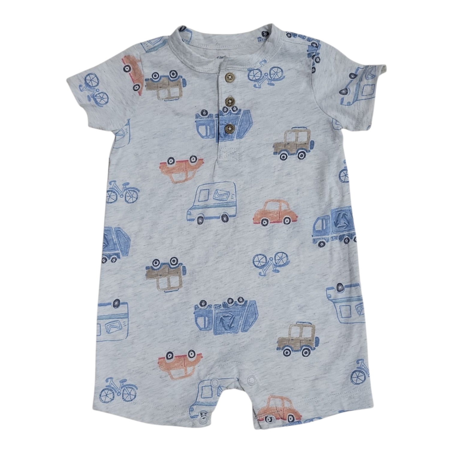 Carter's Baby Boy Breathable Short Sleeve Snug Fit Romper - Picture 8 of 10