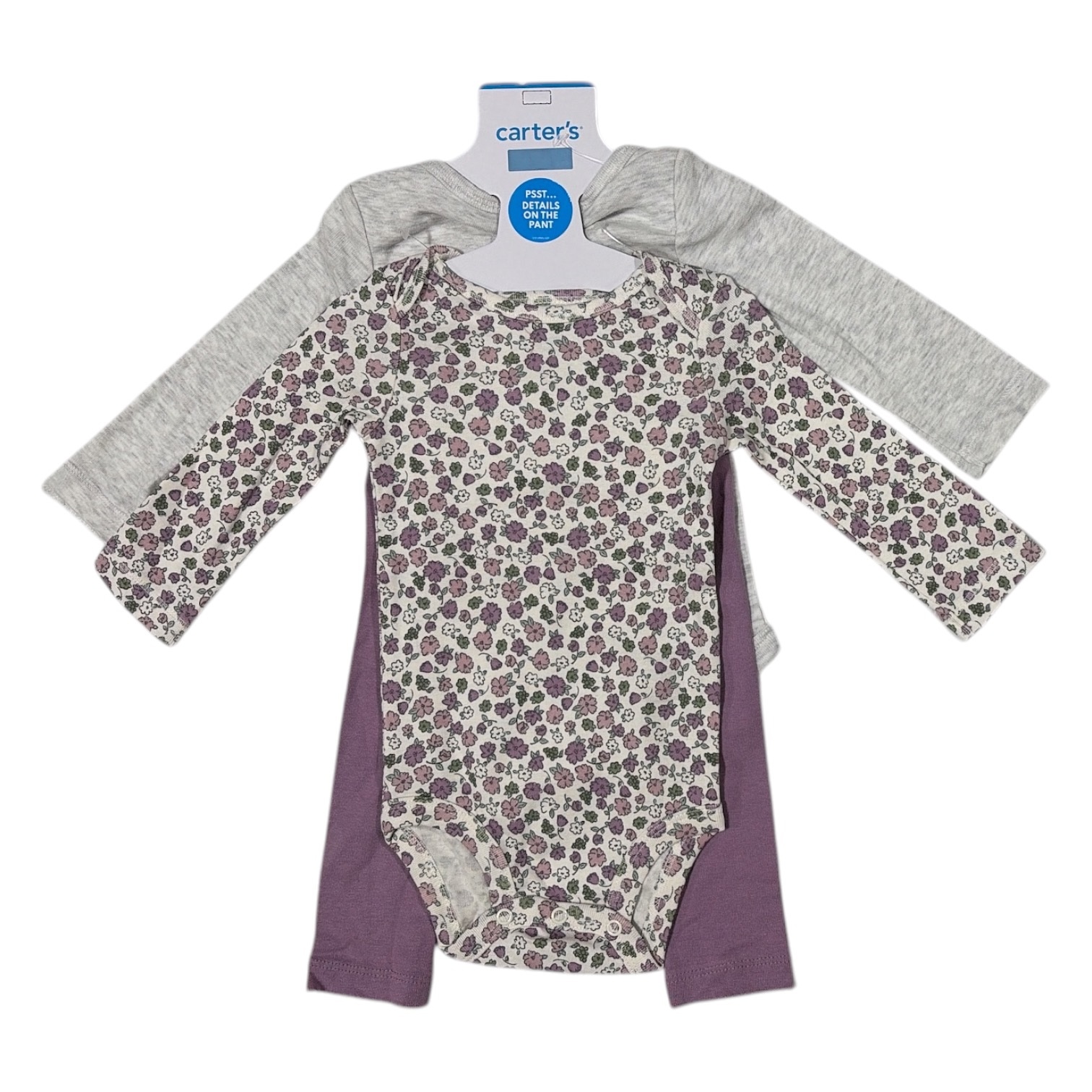 Carter’s Girls Long Sleeve Bodysuit & Pant Set, 3 Piece