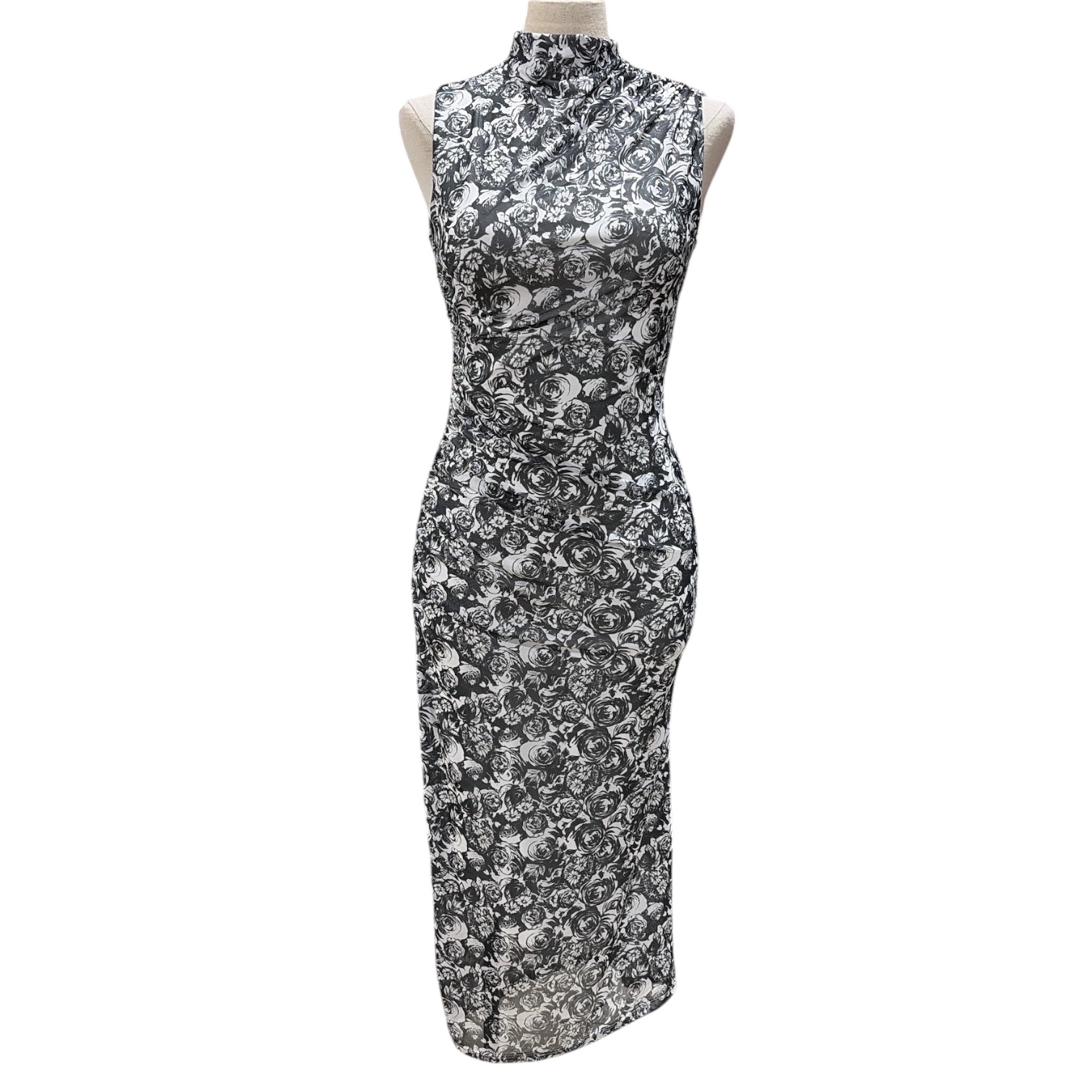 Betsey Johnson Women&rsquo;s Sleeveless Curve Hugging Bold Print Midi Dress