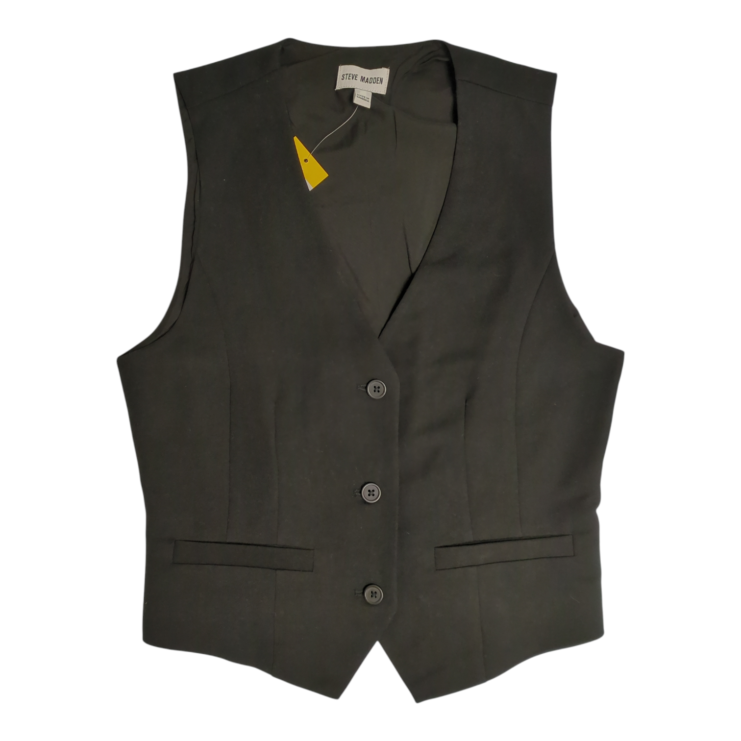 Steve Madden Women’s Sharp V-Neck Missy Fit Suiting Vest