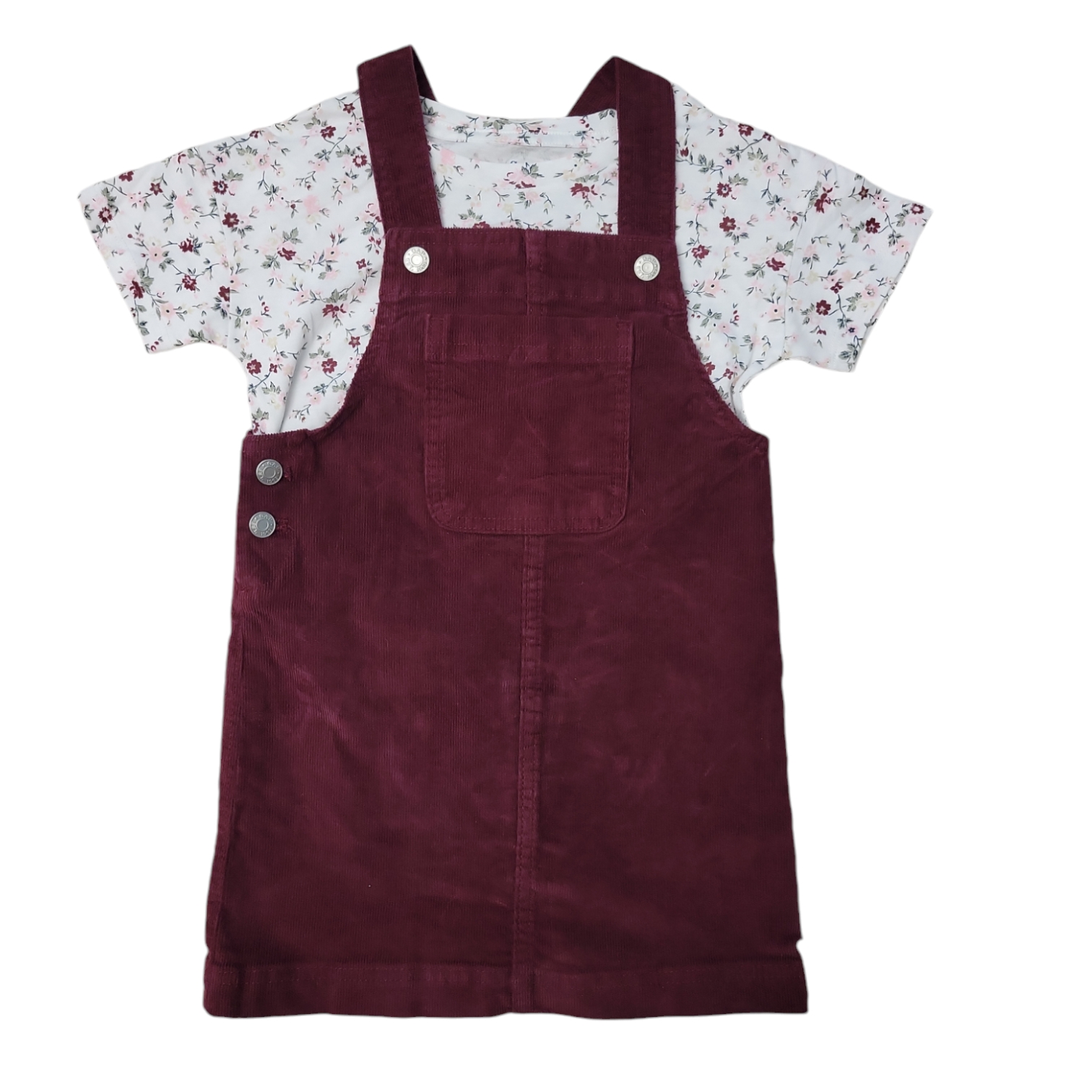 Gap Kids Skirtall 2 Piece Chest Pocket Adjustable Straps Dress & Tee Set - Picture 4 of 4