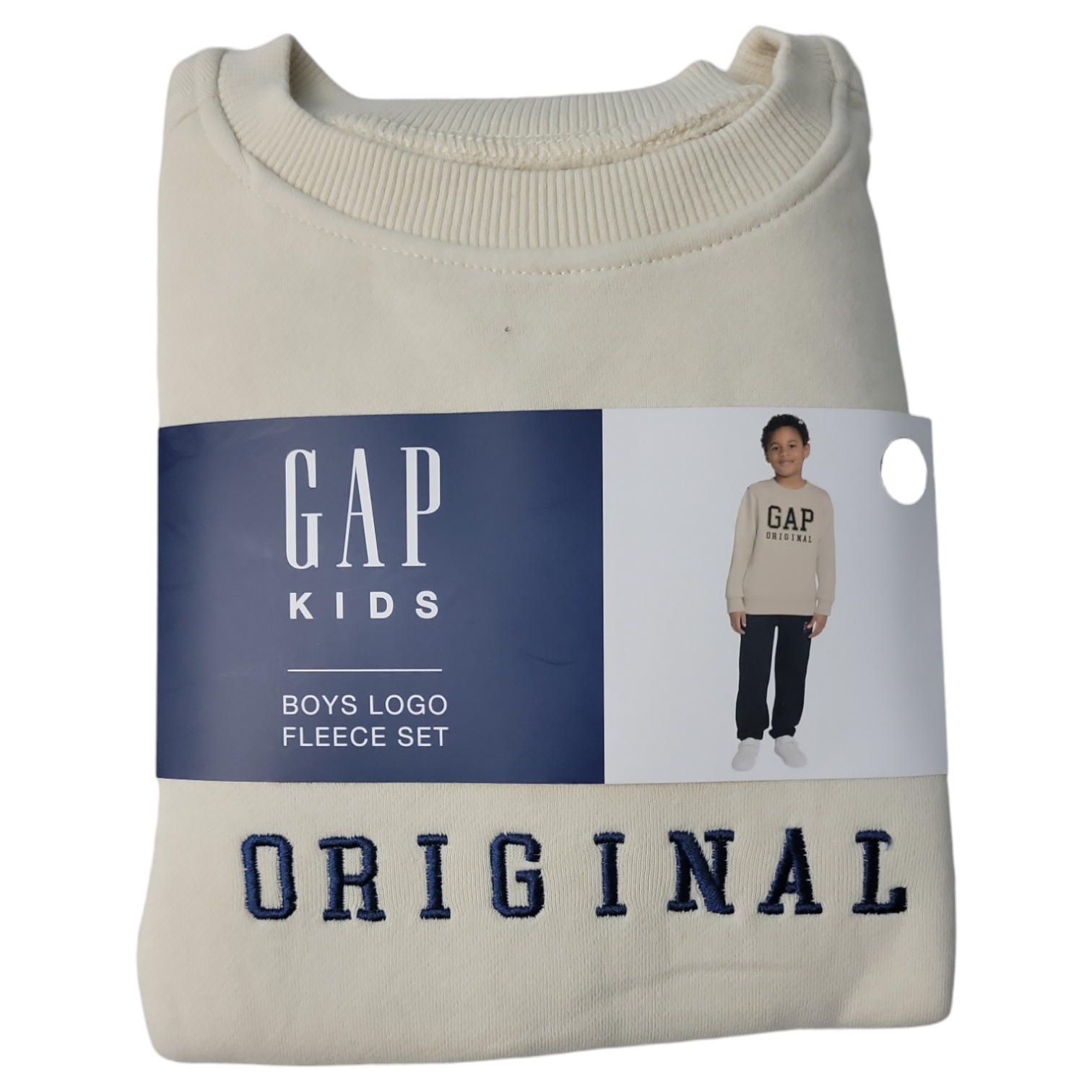 Gap Kids Boys Toddler Logo Fleece Crew Neck & Jogger Matching Set - Picture 5 of 6