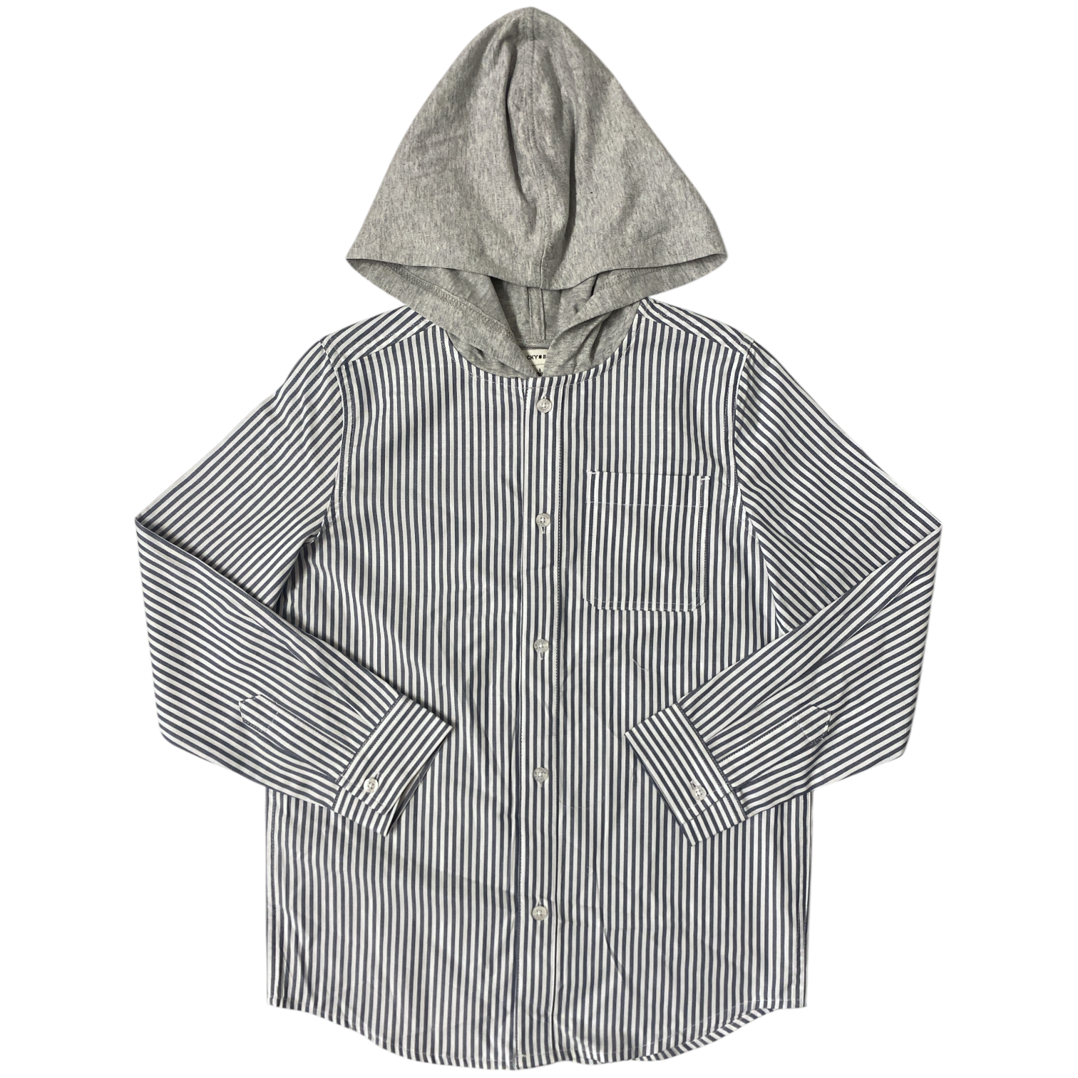 Lucky Brand Boys Hooded Long Sleeve Button Down Woven Shirt - Picture 6 of 7