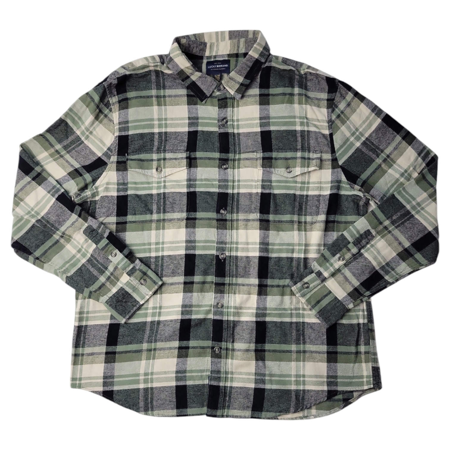 Lucky Brand Men's Long Sleeve Spread Collar Soft Flannel - Picture 6 of 10