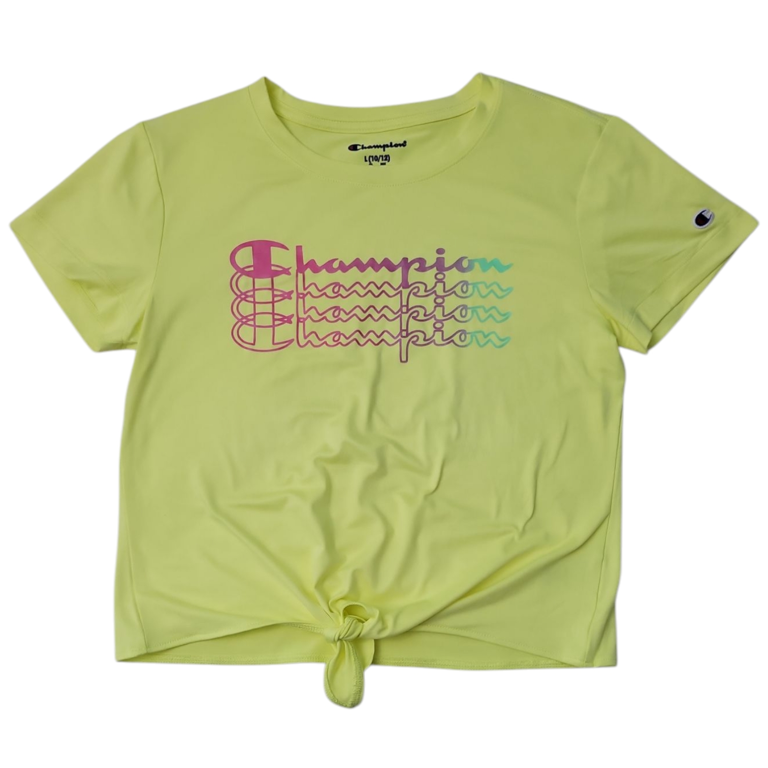 Champion Girls Soft Graphic Print Active Tie Cropped Top - Picture 6 of 6